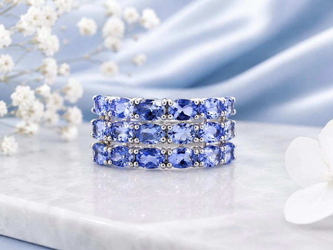 No reserve price - Ring Gold-plated Tanzanite - 18kt Gold Plated