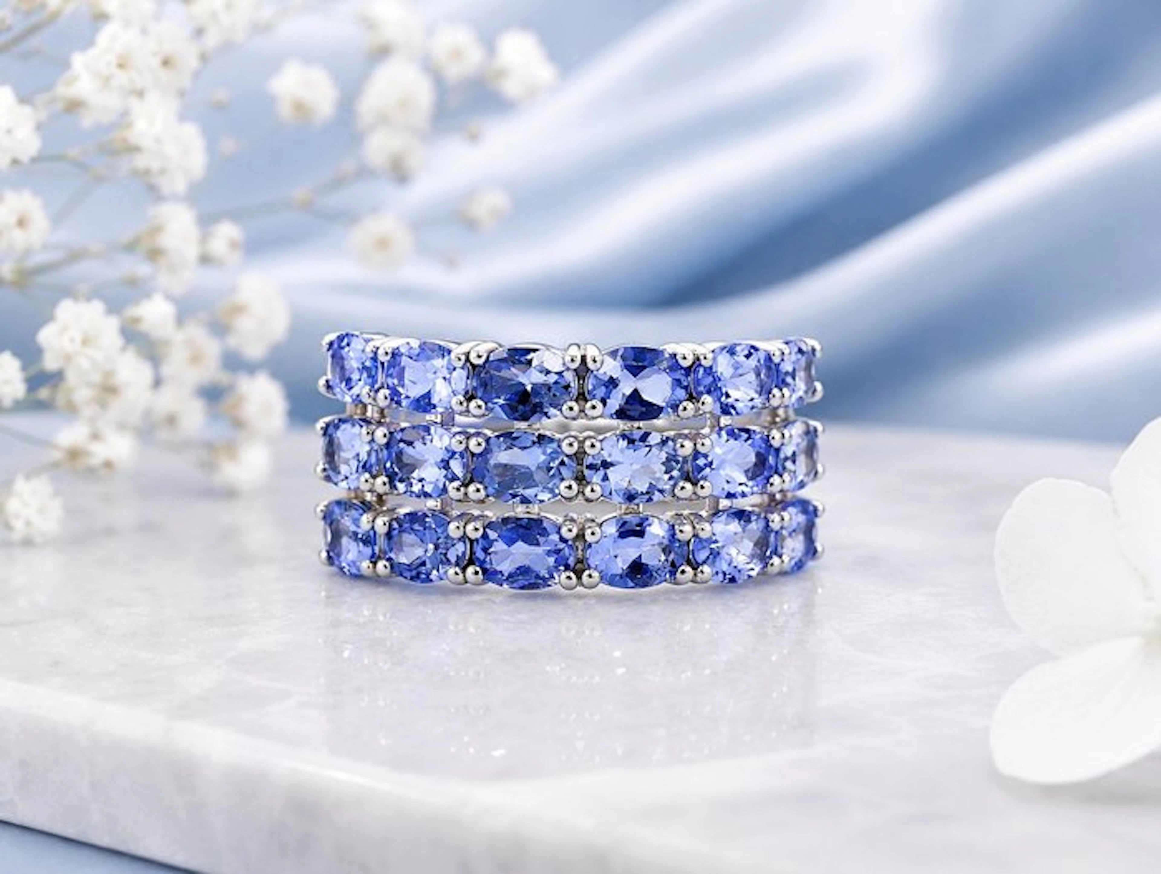 No reserve price - Ring Gold-plated Tanzanite - 18kt Gold Plated