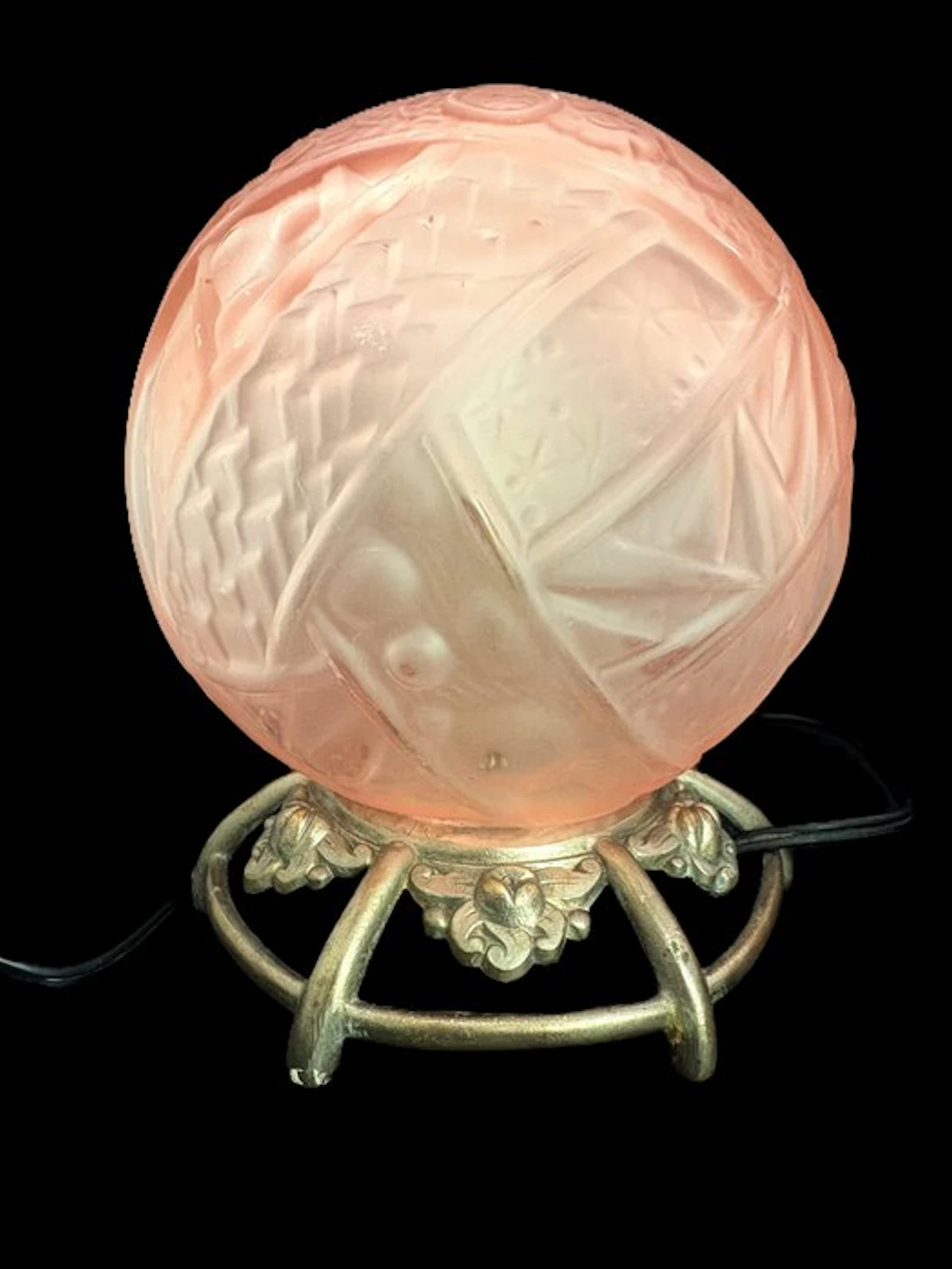 Muller Freres - Lamp - Glass, Bronze - Art Deco night light