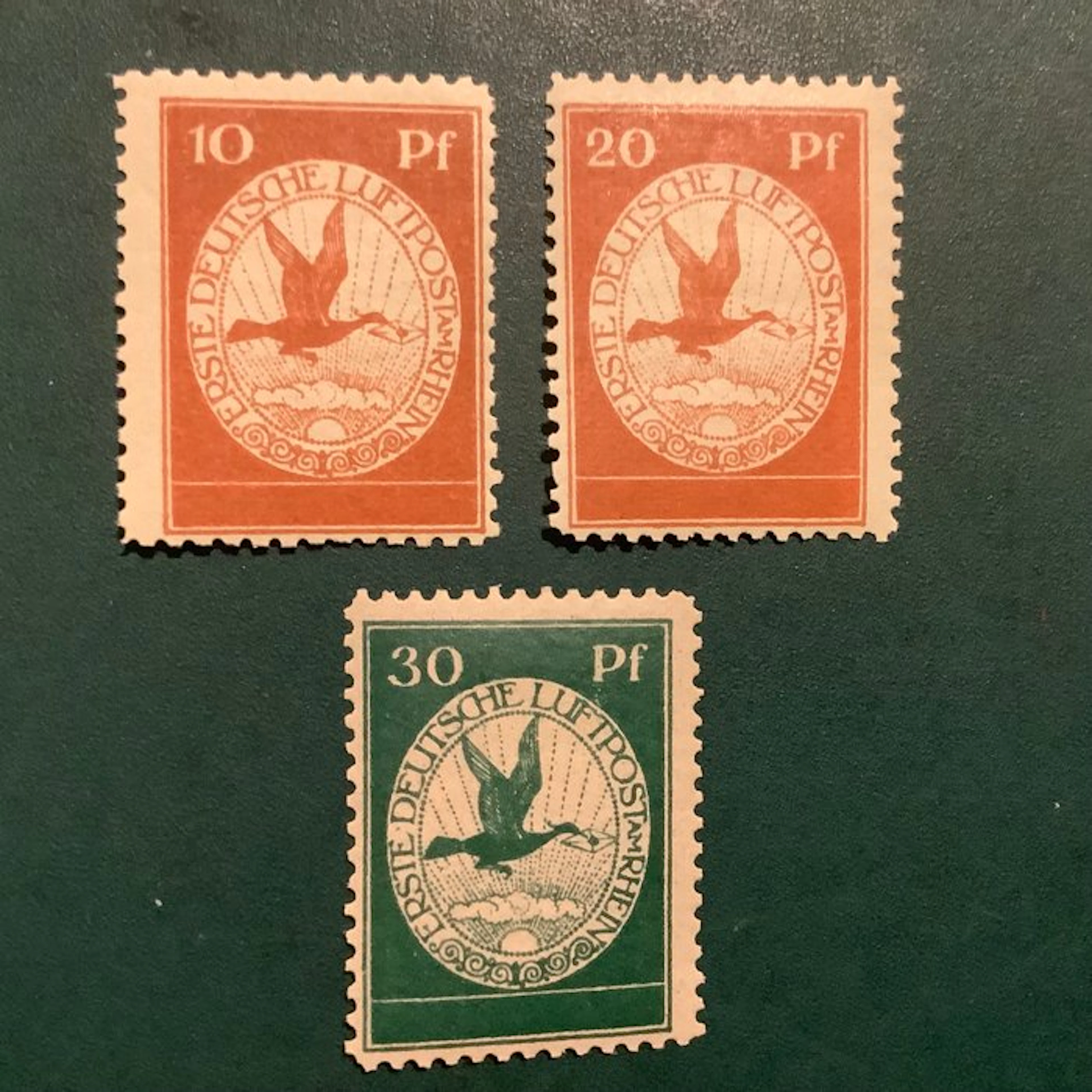 German Empire 1915 - First airmail issue