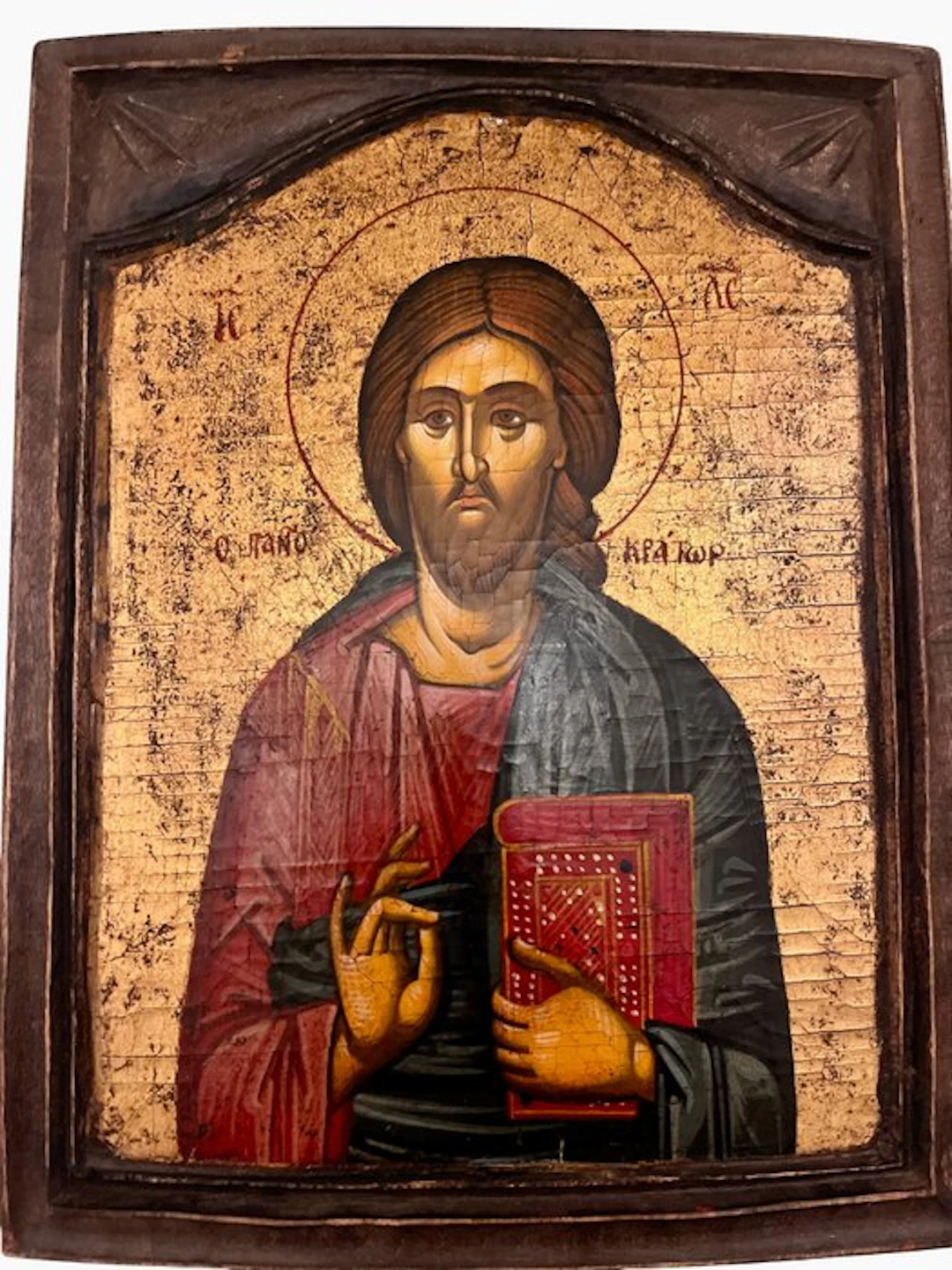 Icon - Christ Pantocrator - Wood - Hand-painted - 25 x 32 cm