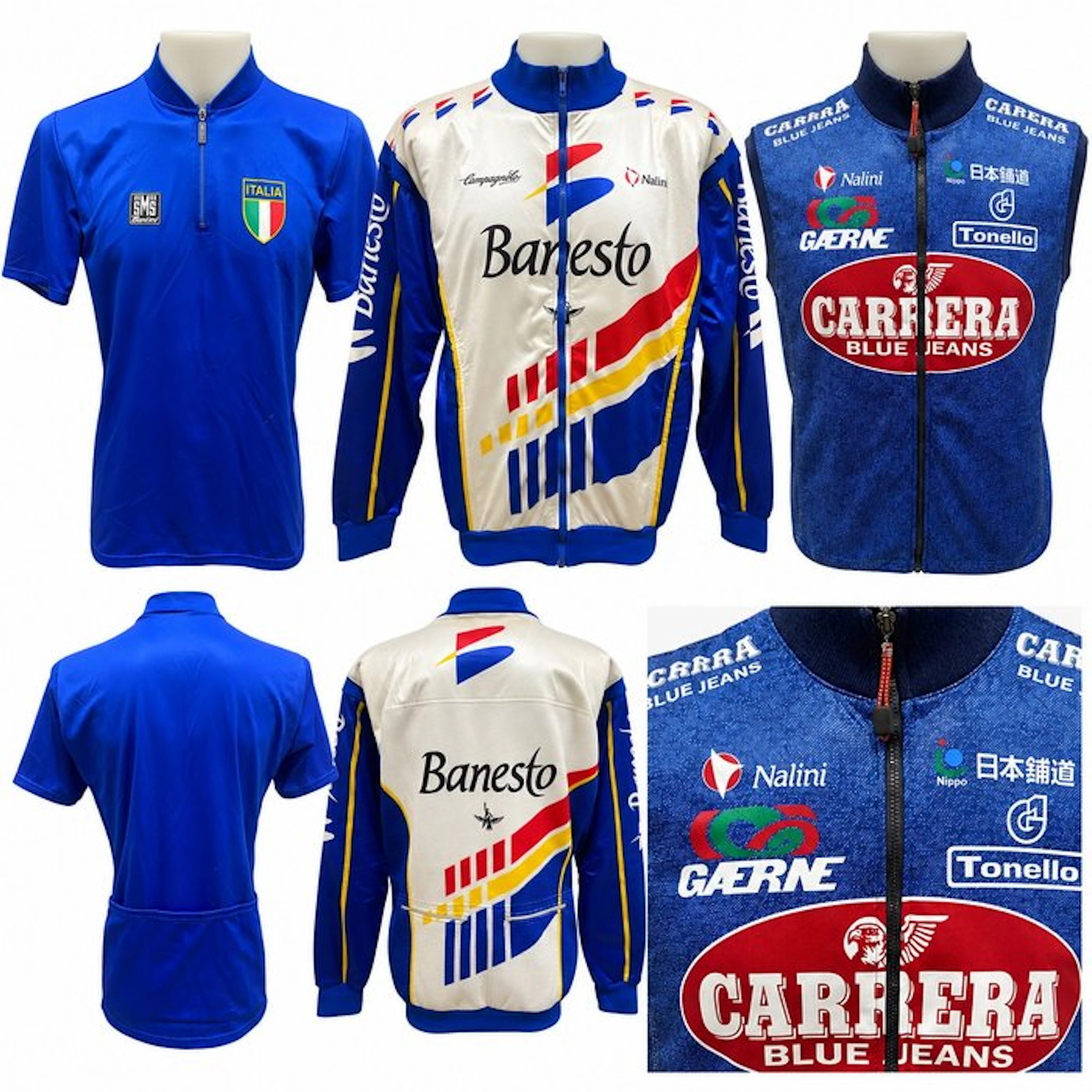 Ciclismo vintage – Lotto 3 pezzi Italia Santini