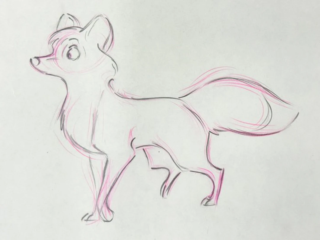Walt Disney Rare Tod Pan Animation Drawing (79x32cm