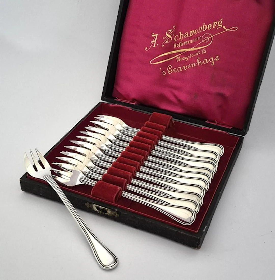 Christofle - Oyster fork (12) - Silverplated - in its original case