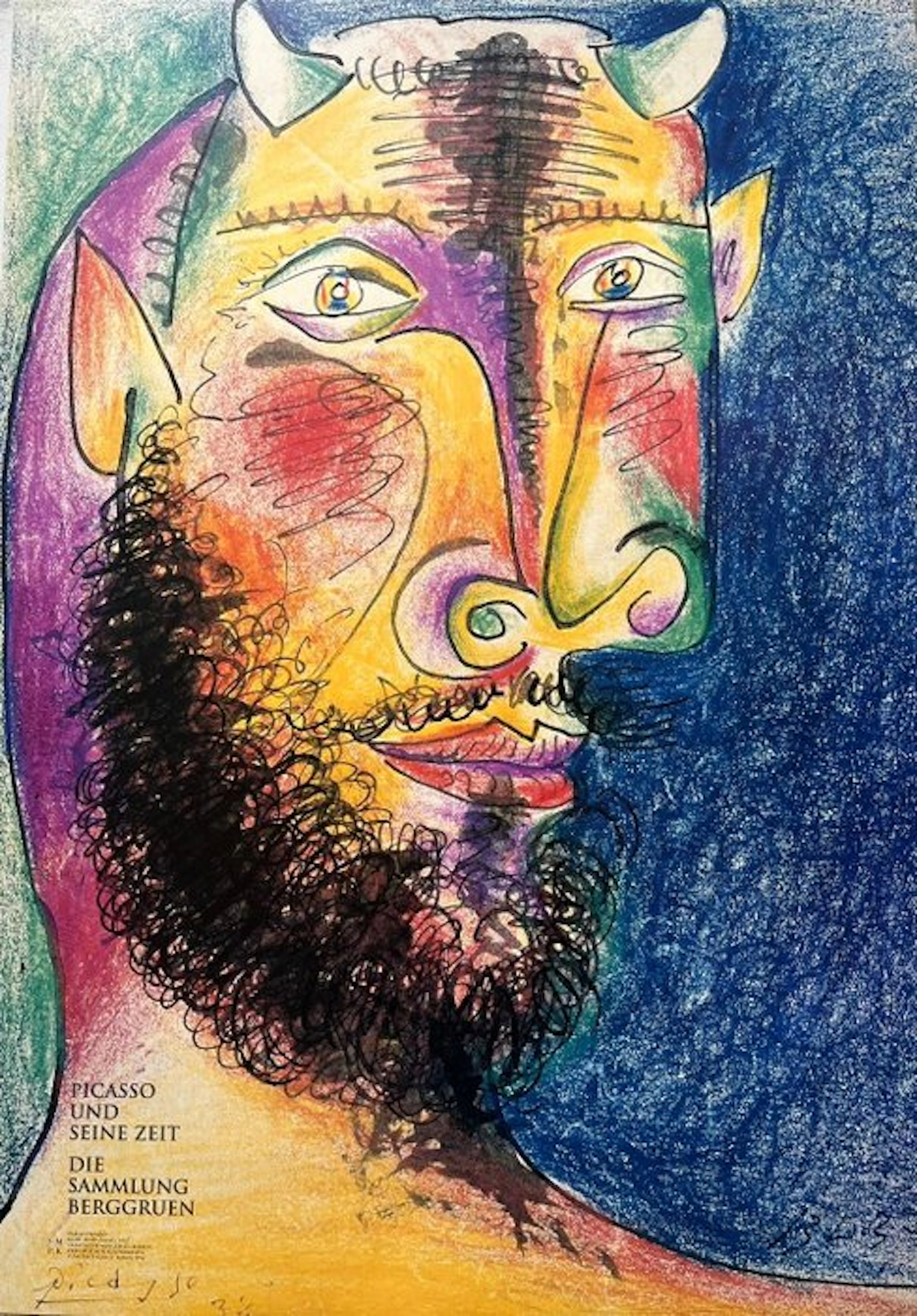 Pablo Picasso - „Kopf eines Faun“ – Ausstellungsplakat, 1996