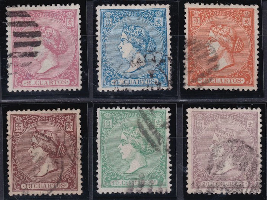 Spain 1866 - Queen Elizabeth II - Complete Series - Well-centered