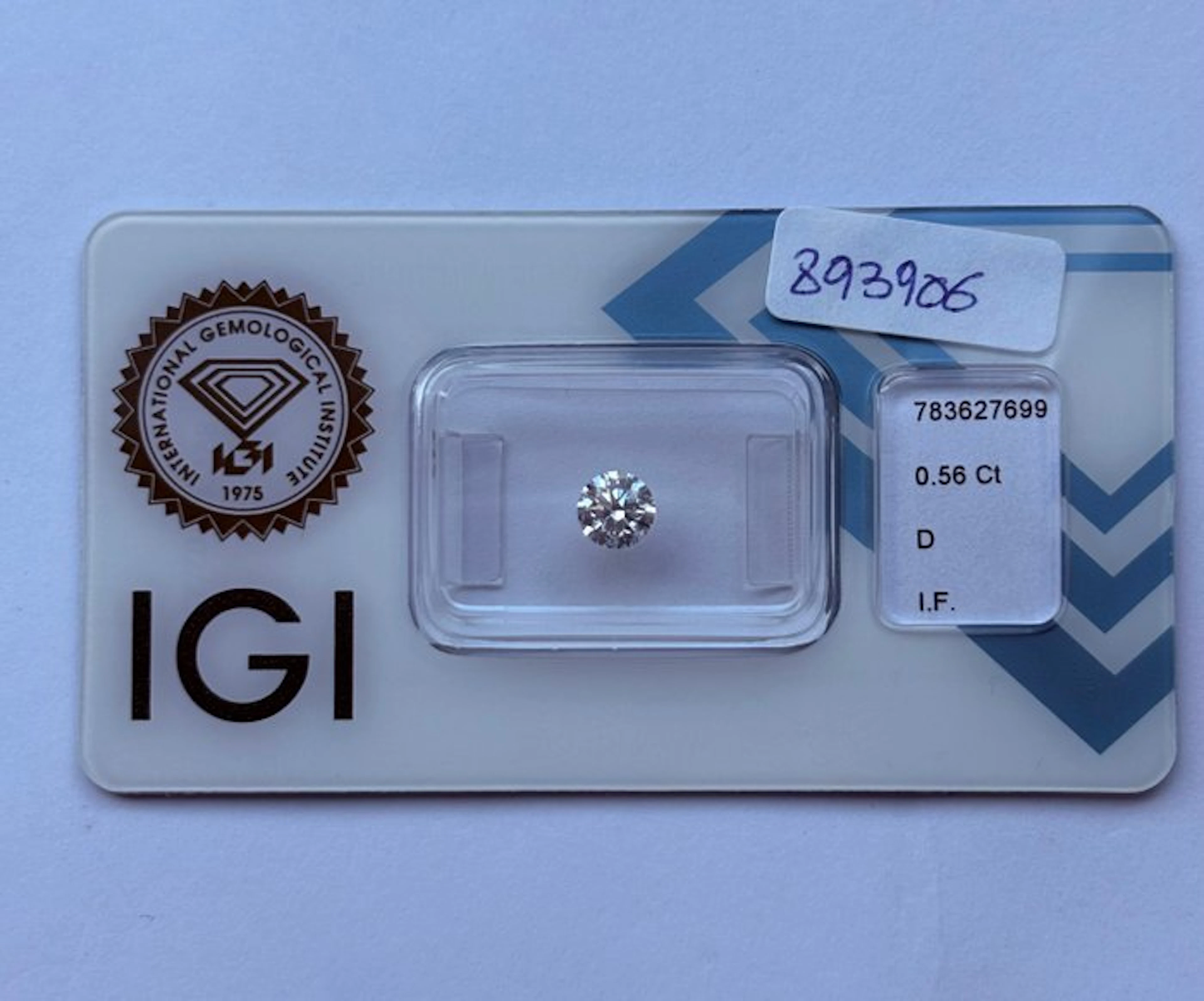 1 pcs Diamond (Natural) - 0.56 ct - Round - D...
