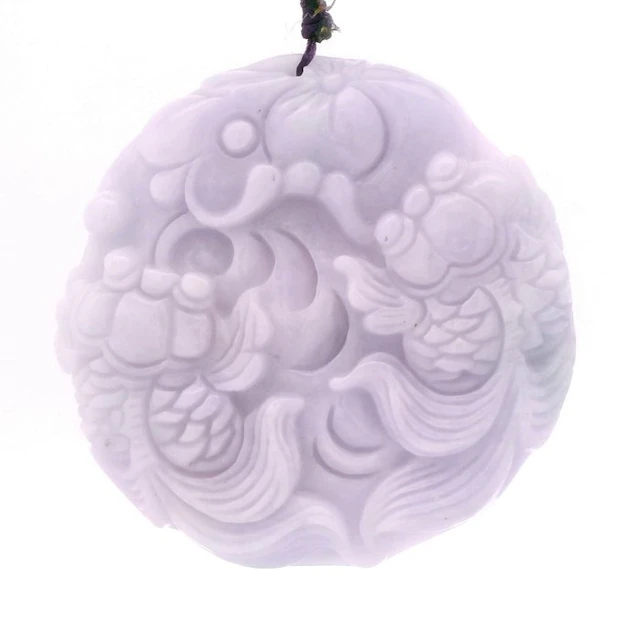 Jade - Natural Jadeite Jade (Type A) — Carved Goldfish...
