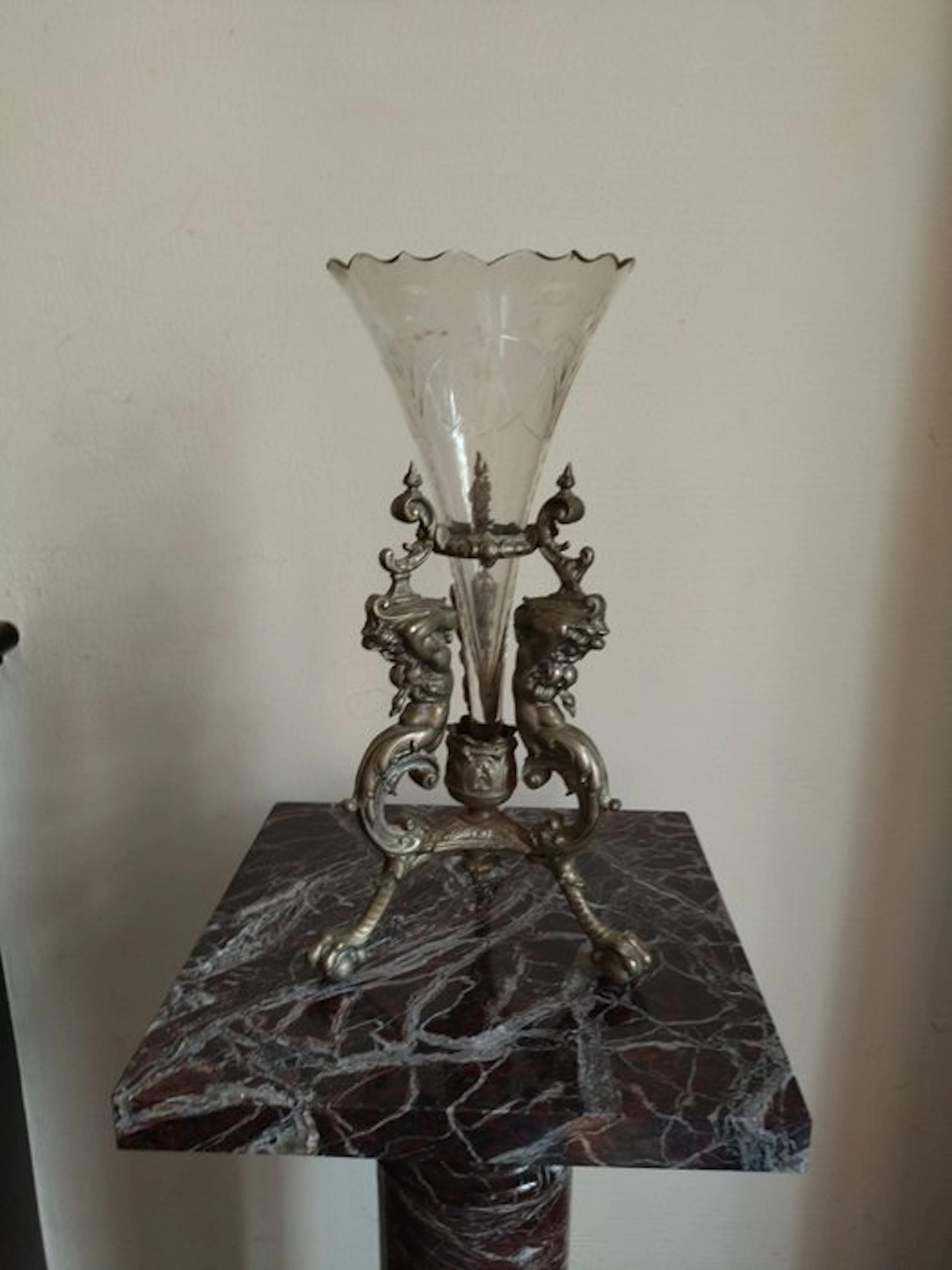 Centrepiece - Silvered bronze - Tulip tree
