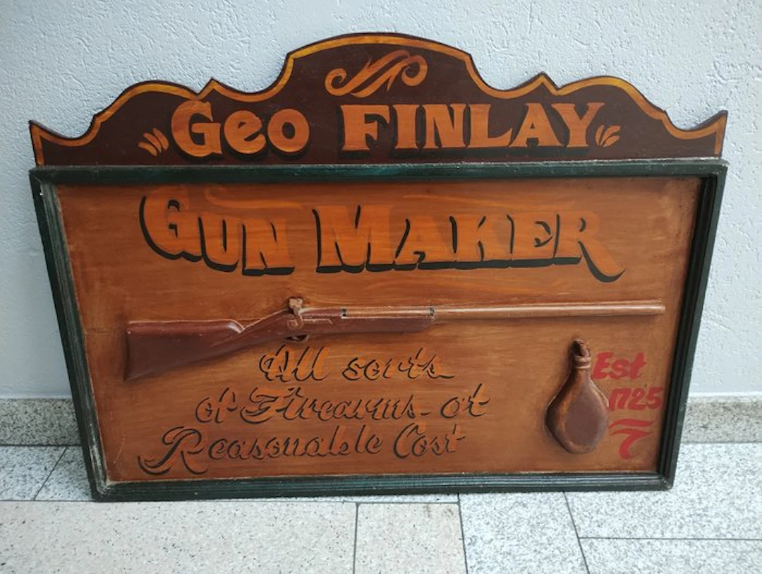 Geo Finlay - Retro Western sign in solid wood...
