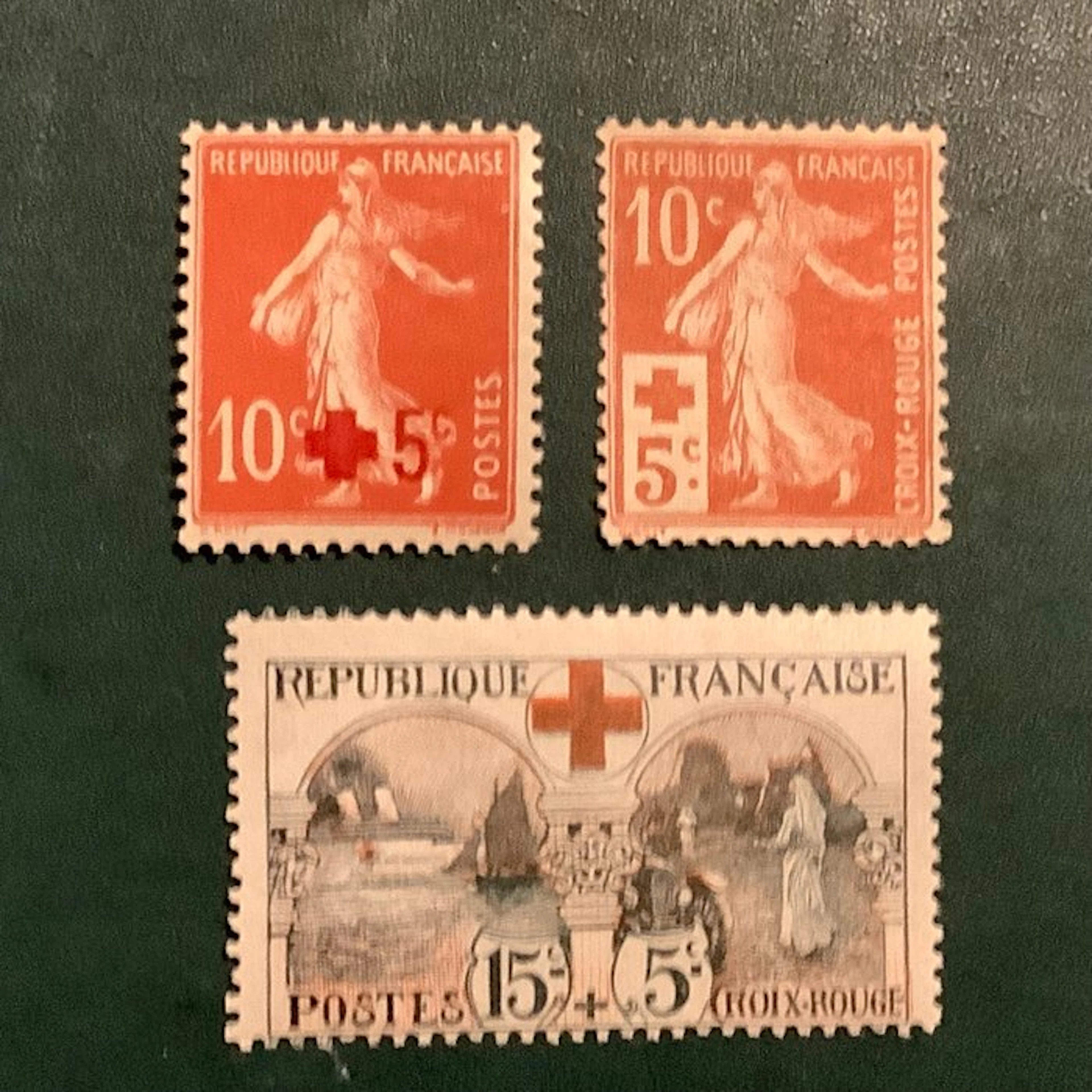 France 1914/1918 - The three Red Cross stamps - MNH - Yvert 146/147 en 156