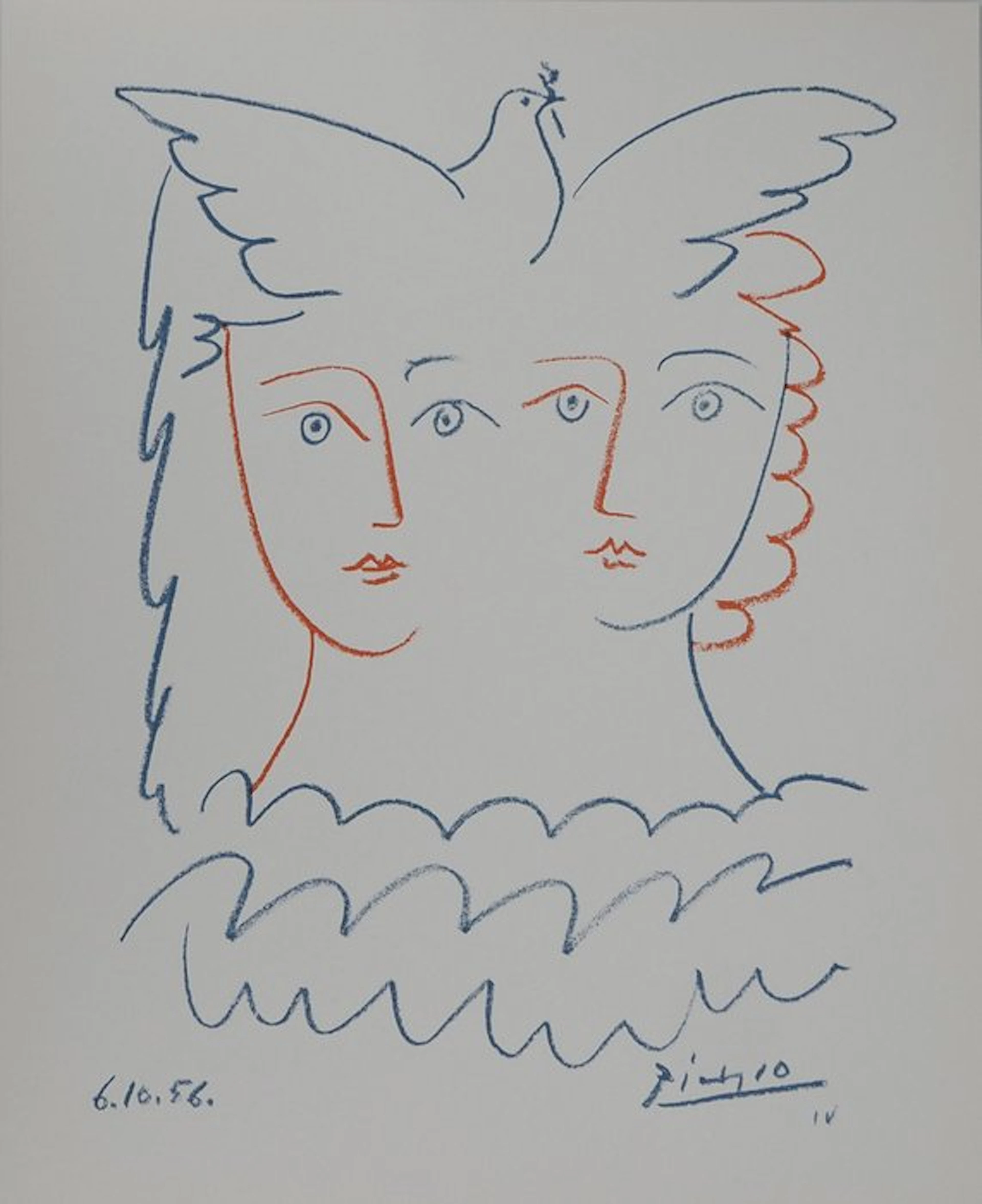 Pablo Picasso (1881-1973) - Couple à la colombe