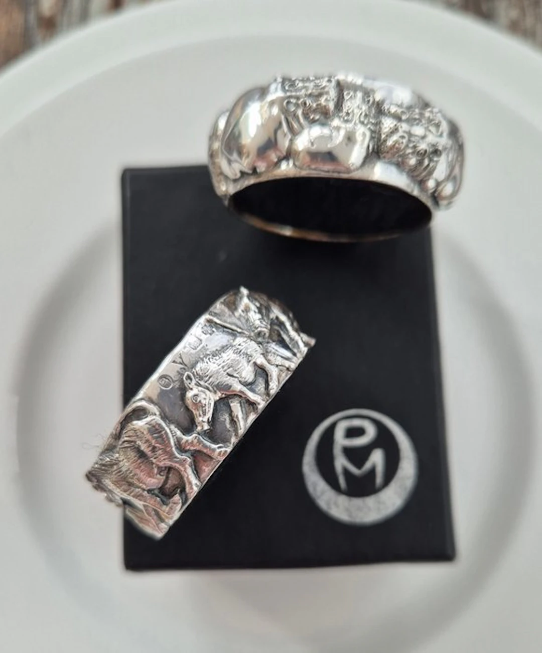 Patrick Mavros - Dinner set (2) - Silver - Wine Drip Ring in Silver