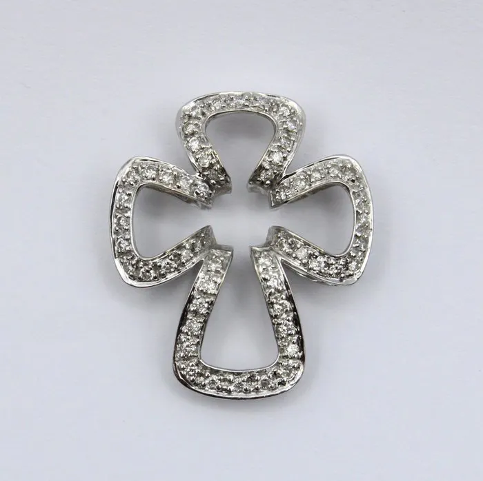 Pendant - 18 kt. White gold - 0.65ct. tw. Diamond (Natural) - Diamond