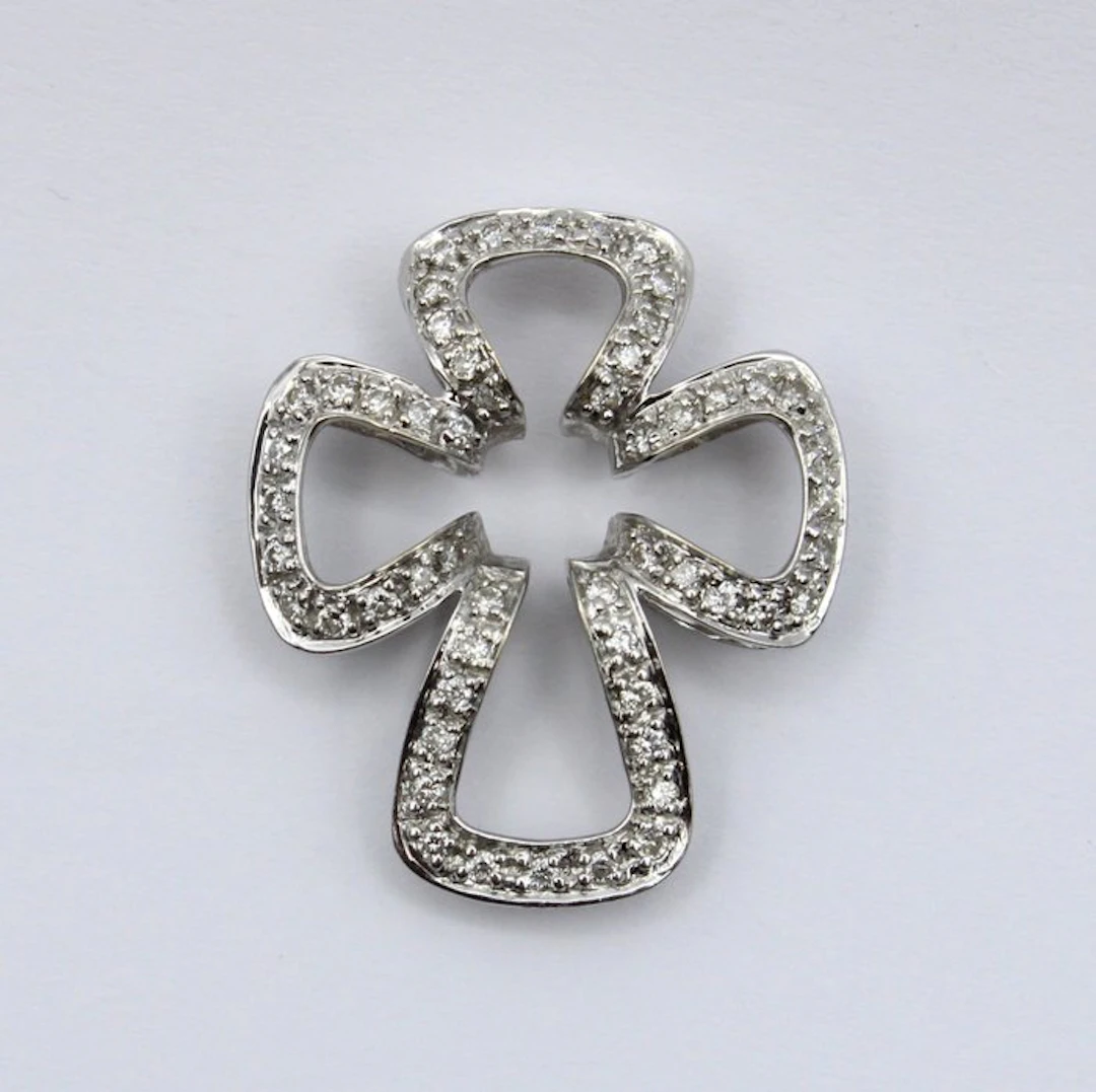 Pendant - 18 kt. White gold - 0.65ct. tw. Diamond (Natural) - Diamond