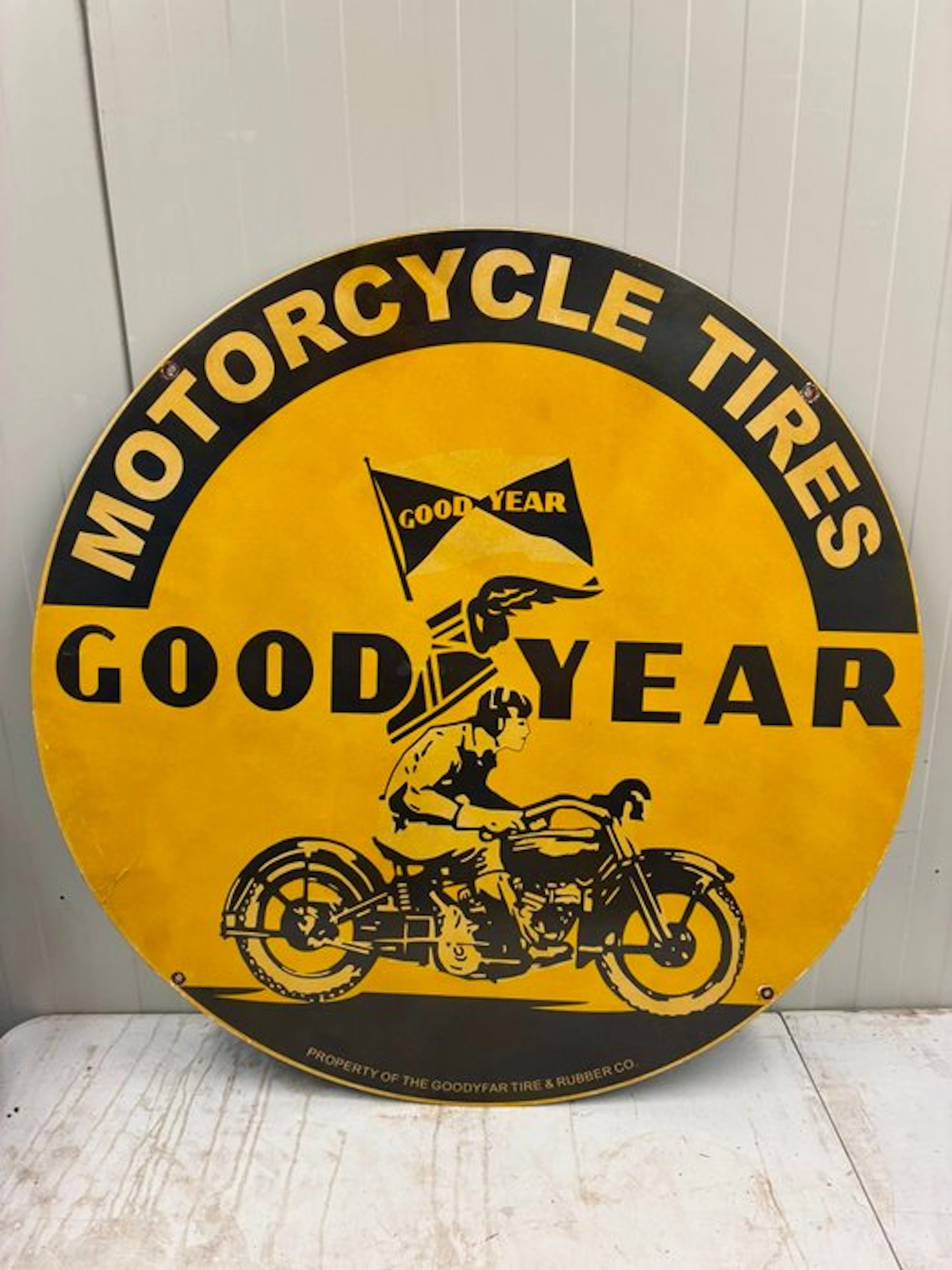 XXL Goodyear Motorcycle Tires Emaille Reclamebord –...