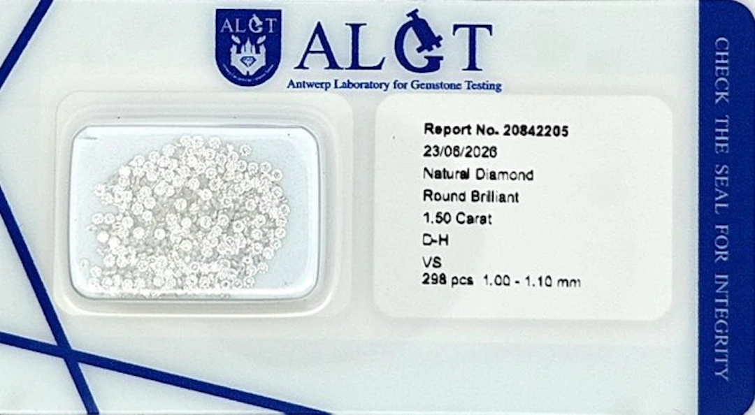 298 pcs Diamond (Natural) - 1.50 ct - Round - F