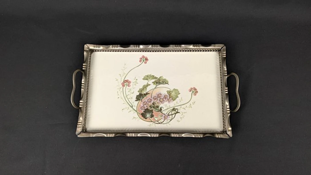 Art Nouveau - Tray - Porcelain, Iron