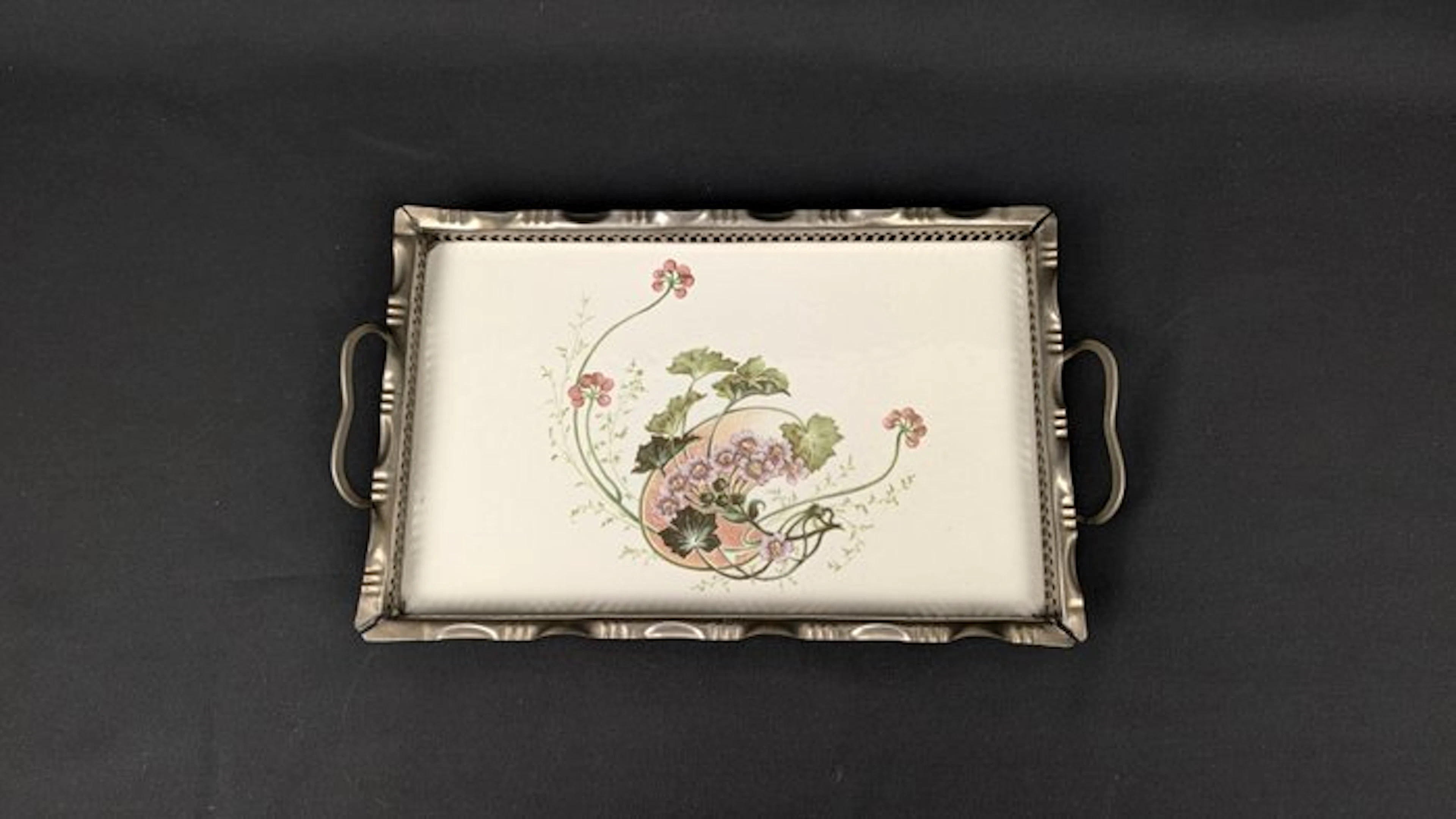 Art Nouveau - Tray - Porcelain, Iron