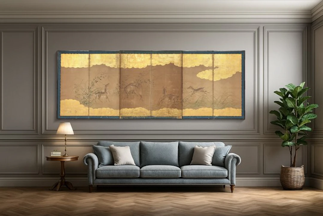 Byôbu 屏風 (folding screen) - Gold leaf
