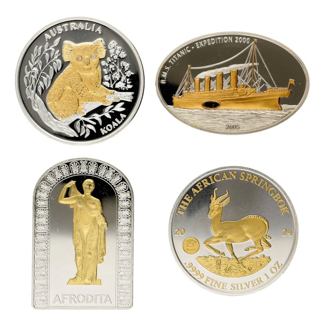 Liberia, Andorra, Gabon. 2005/2024 - "Gilded Coins" (4 stuks)