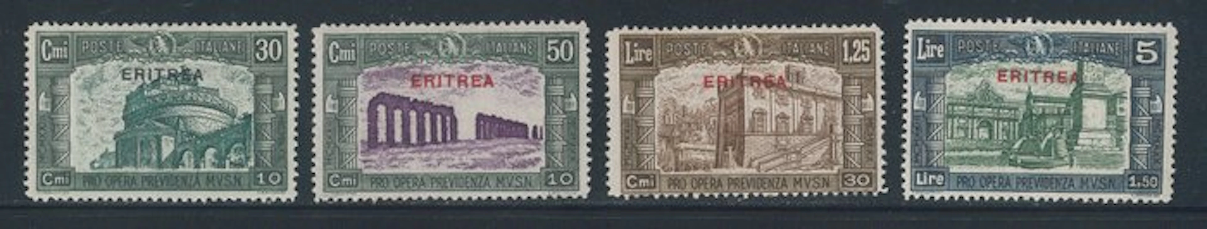Italian Eritrea - Militia III, complete series no. 170/173.