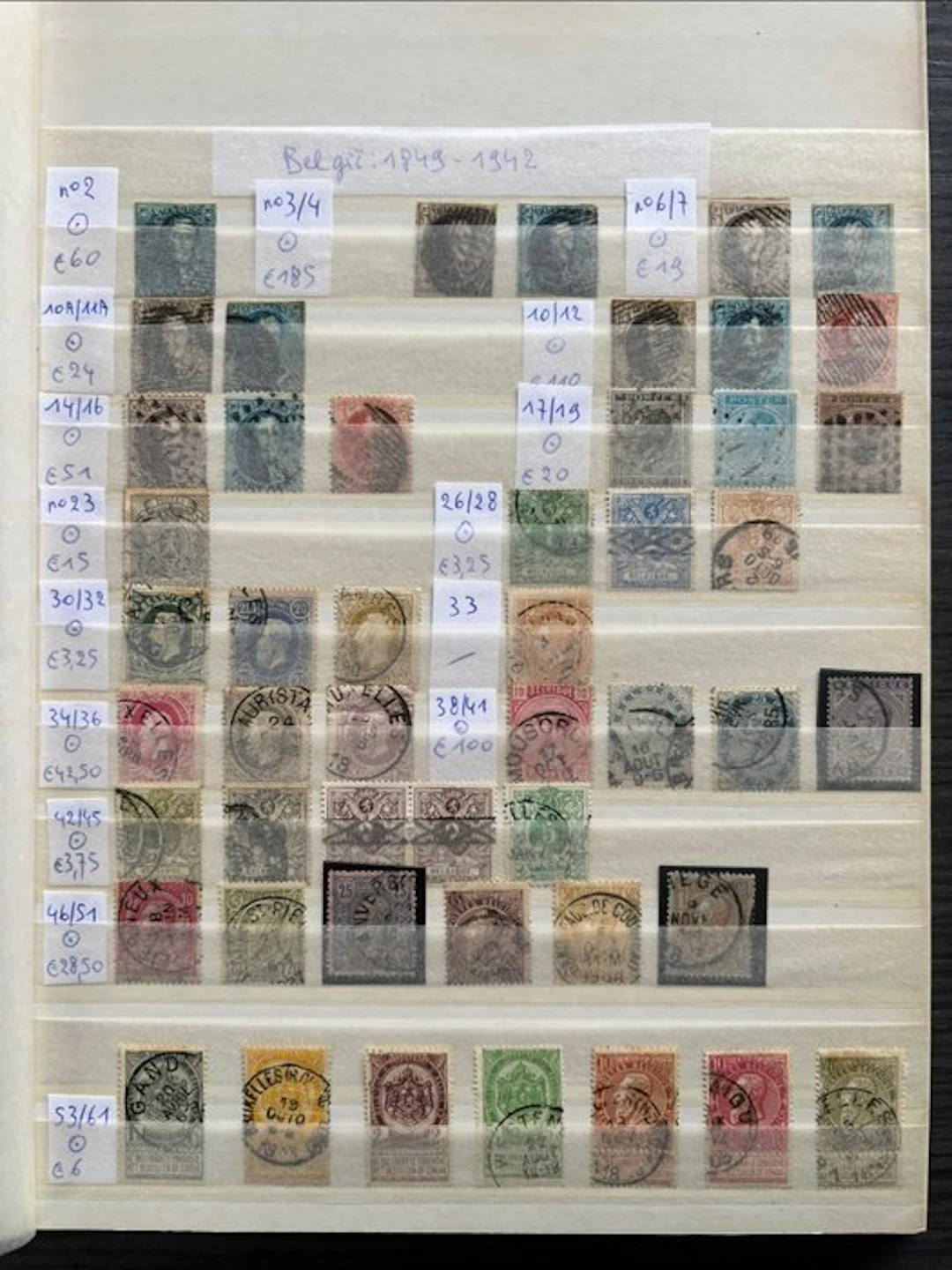 Belgium 1849/1942 - Highly advanced collection in a stock album