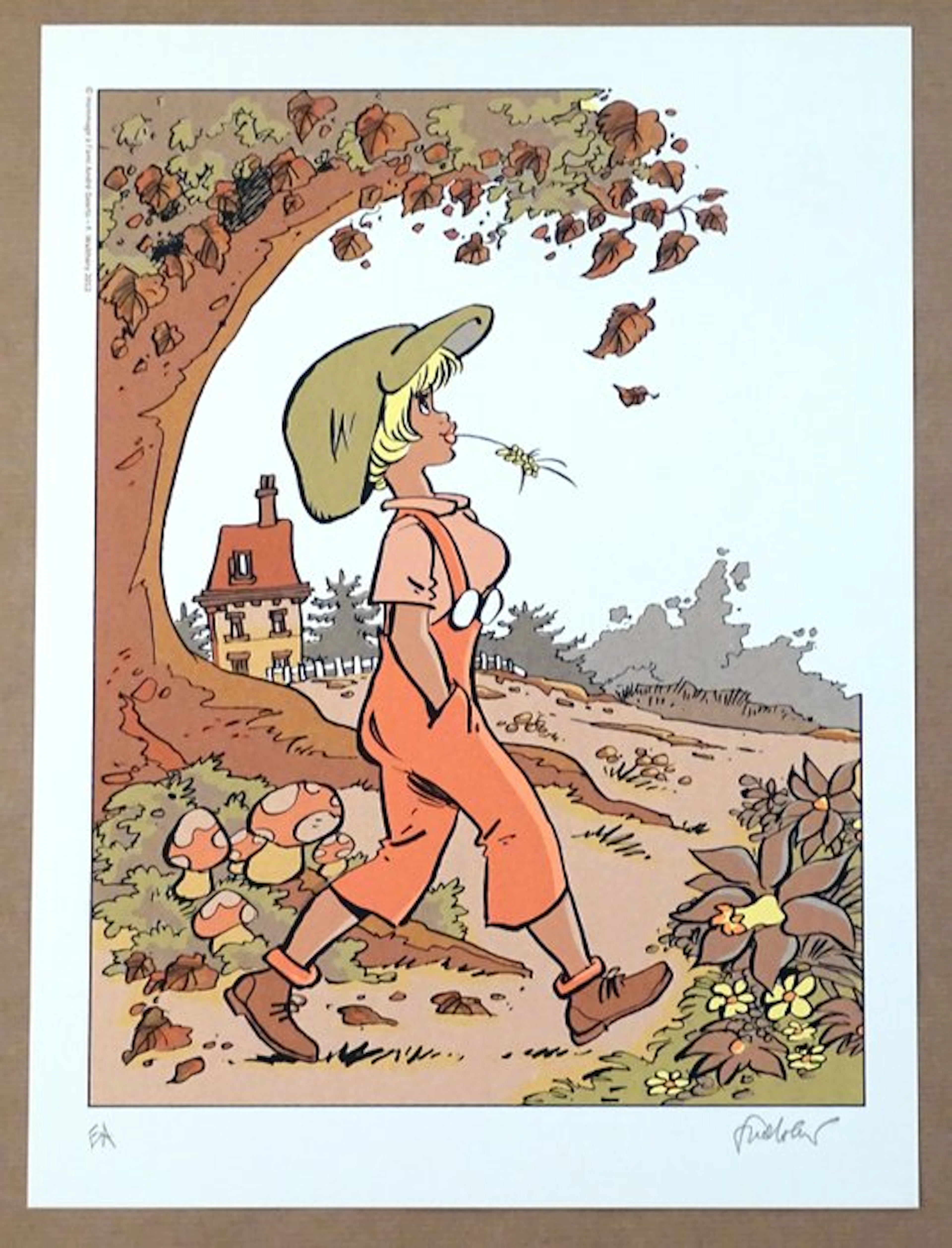 Walthéry, François - 1 Silkscreen - Natacha - Hommage à Geerts - Variante