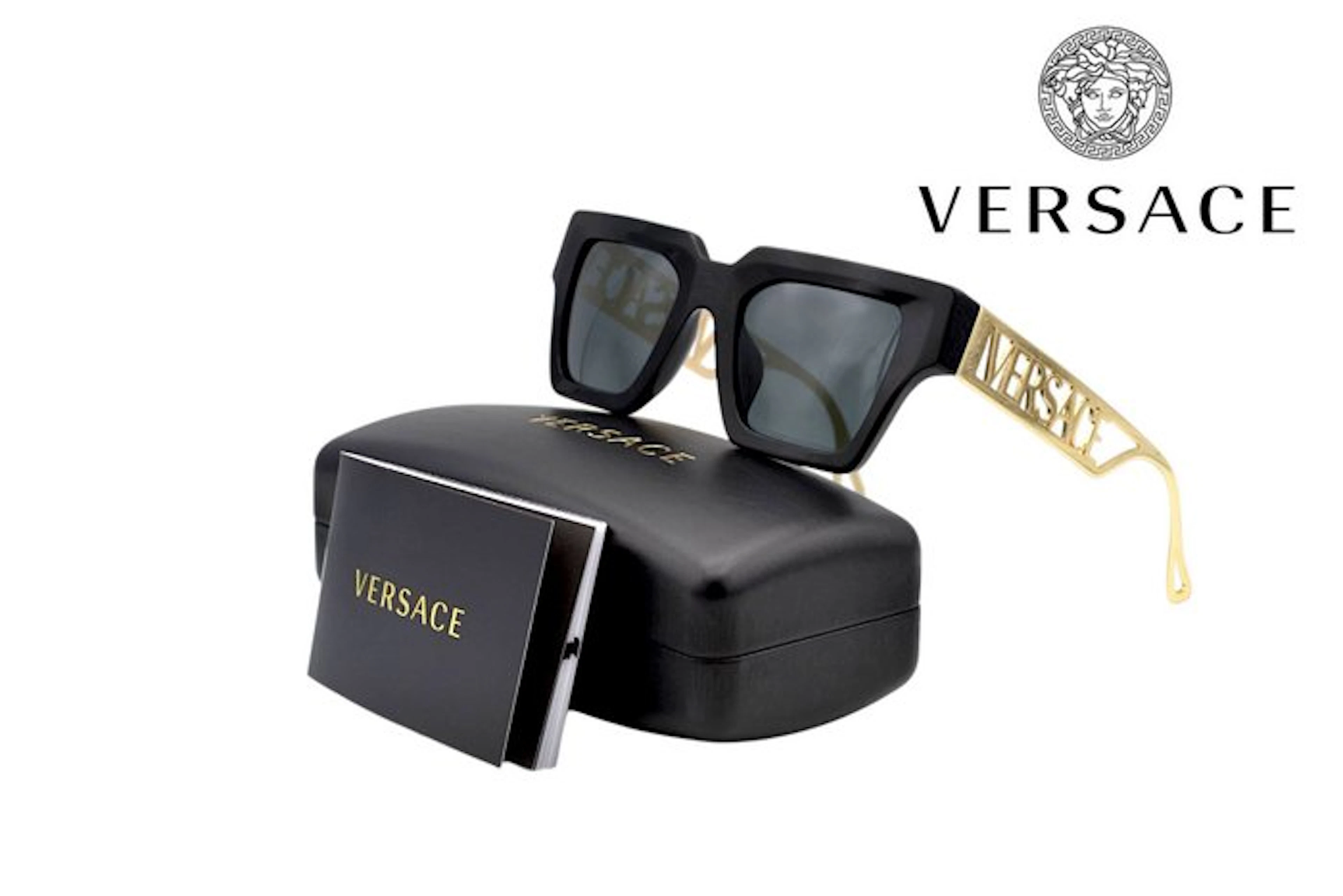 Versace - VE4431 - Made in Italy - Black Acetate & Gold...