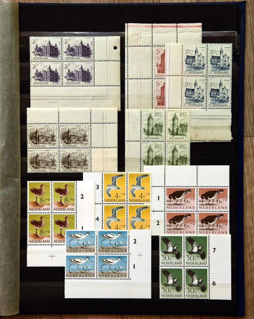 Netherlands 1949/1972 - Batch of corner blocks and edge blocks in the album