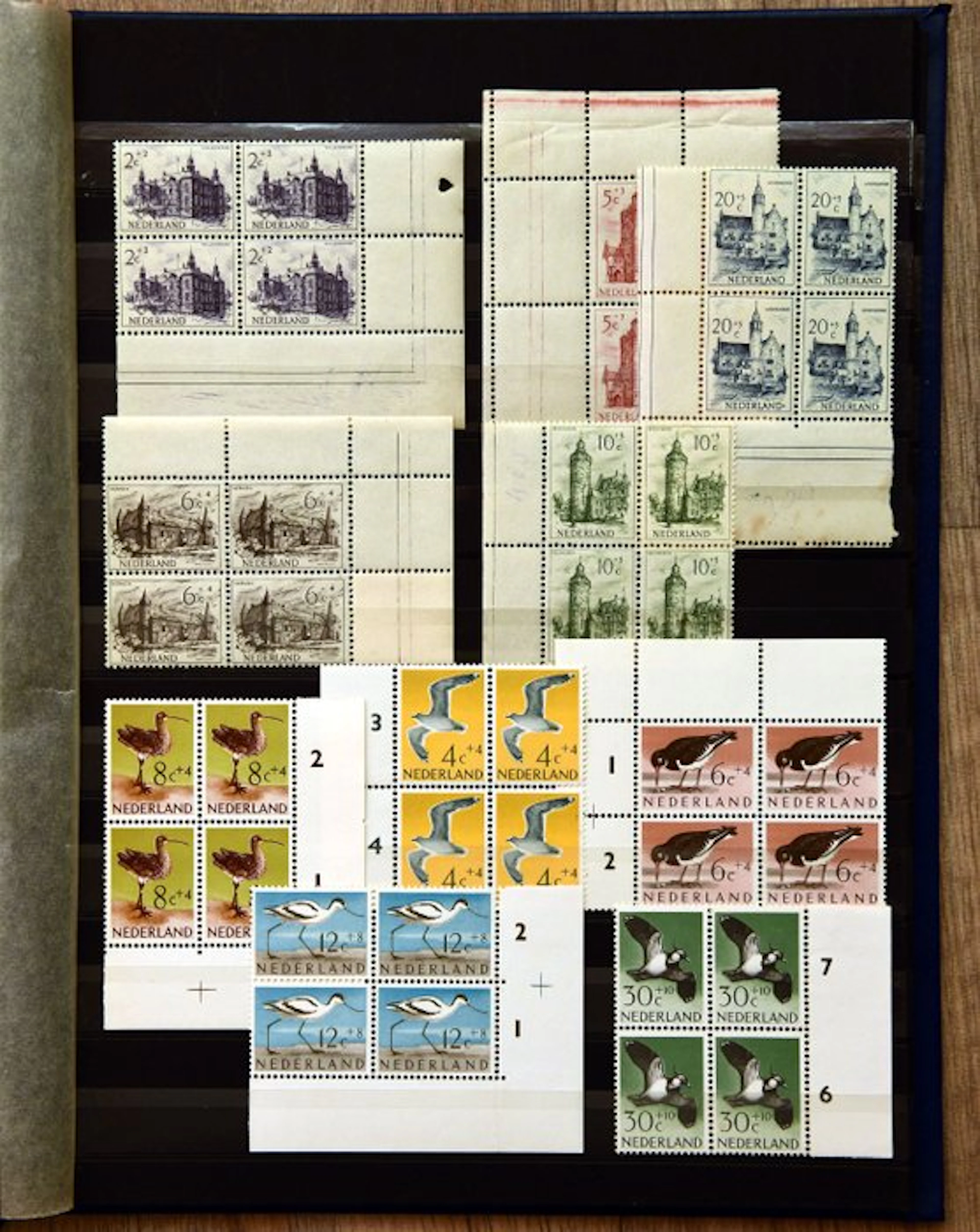 Netherlands 1949/1972 - Batch of corner blocks and edge blocks in the album