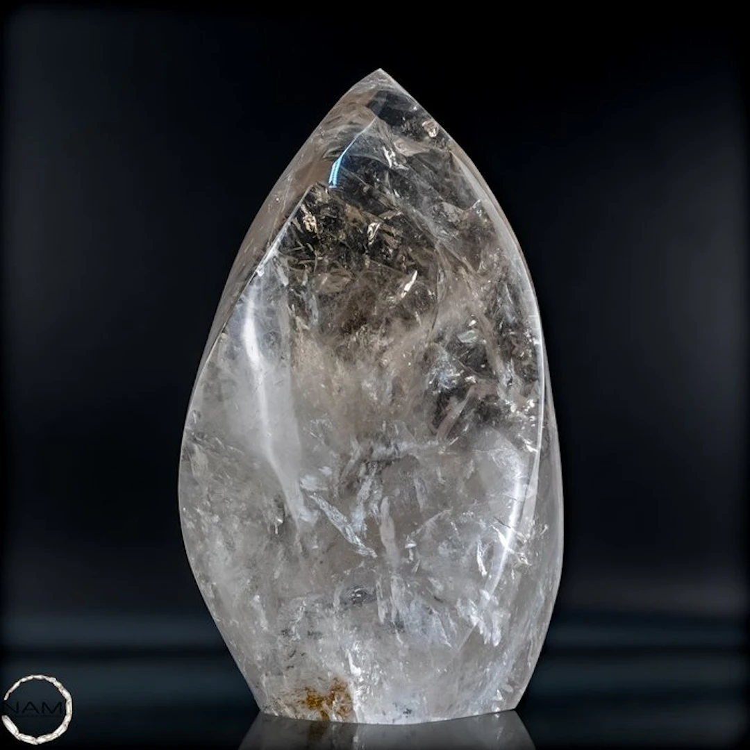 Lemurian quartz flame from Brazil Impressive polished...