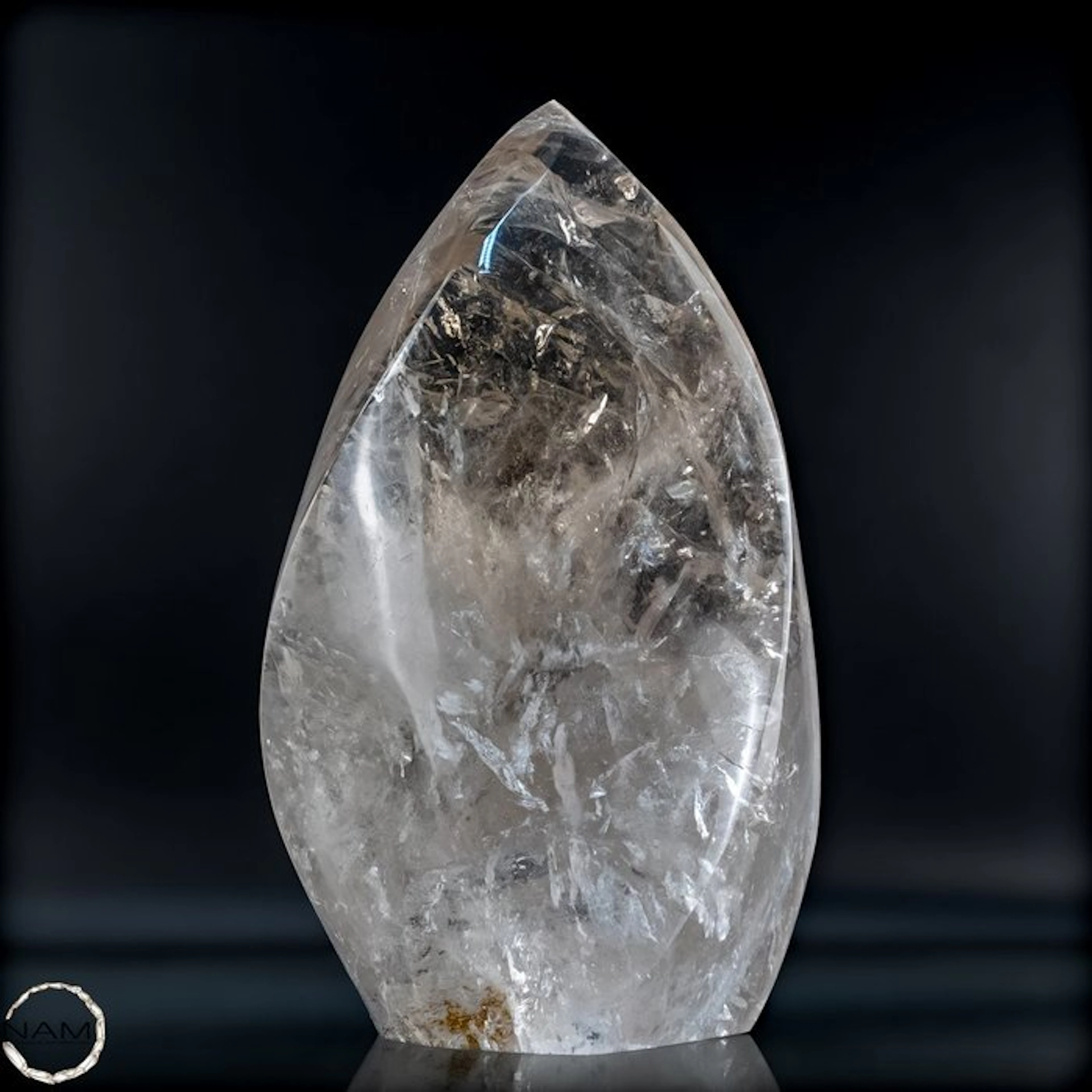 Lemurian quartz flame from Brazil Impressive polished...