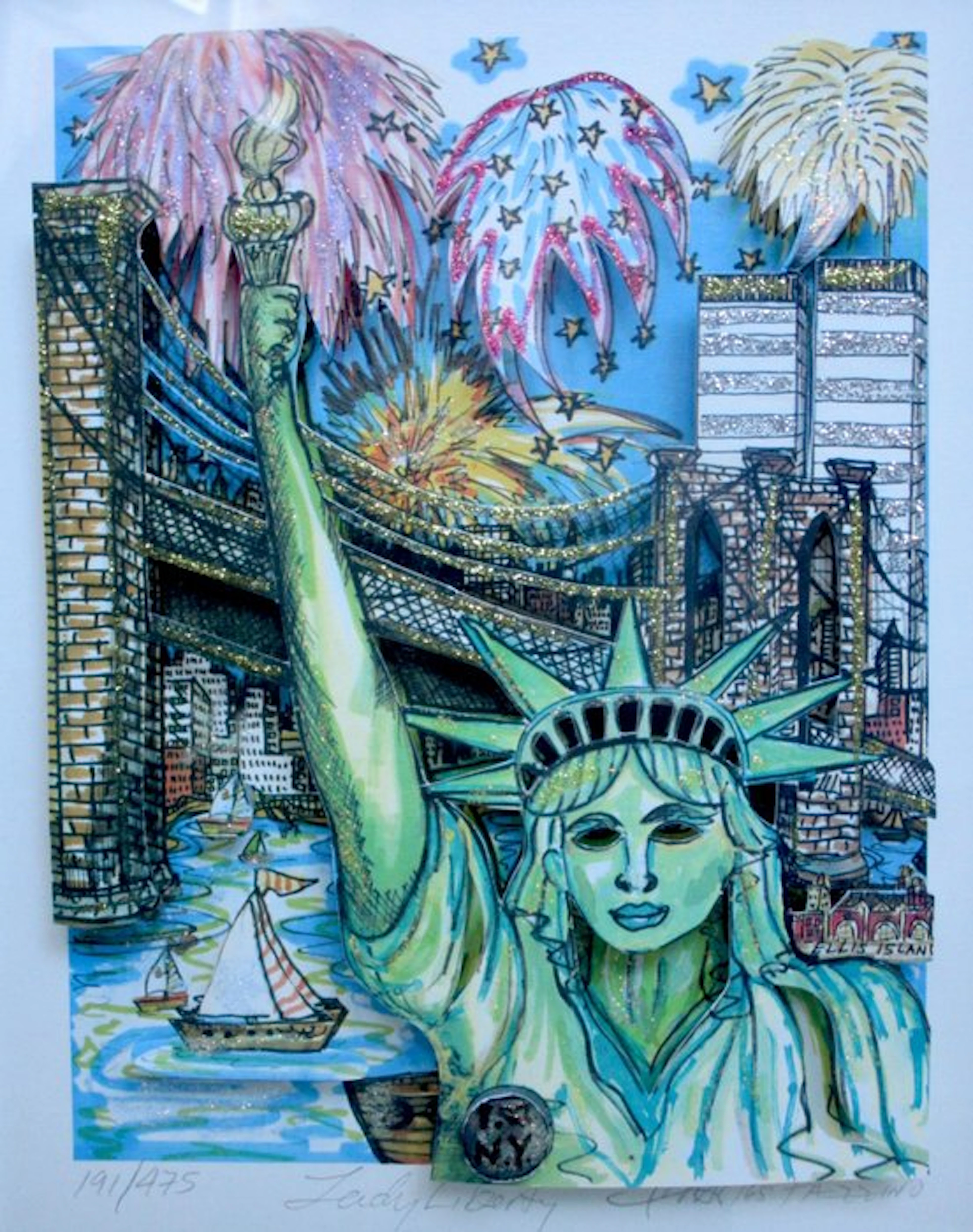 Charles Fazzino (1955) - 3D Lady Liberty
