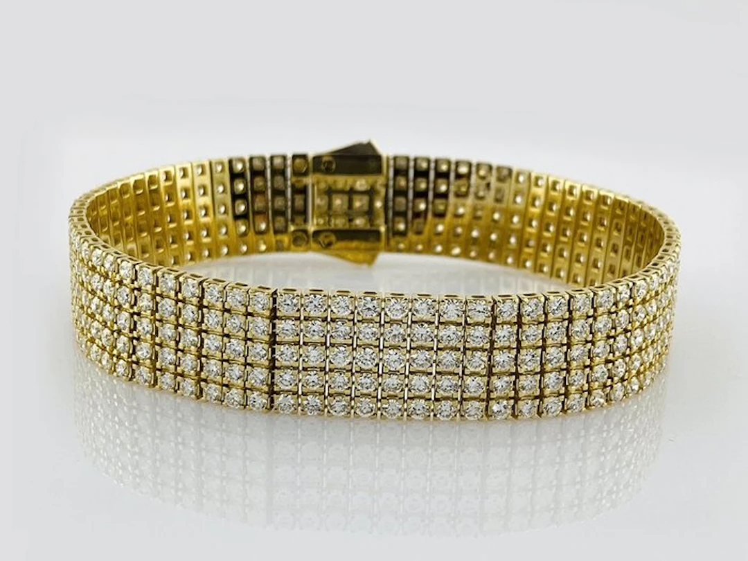 Bracelet - 14 kt. Yellow gold - 10.25ct. tw. Diamond (Lab-grown)