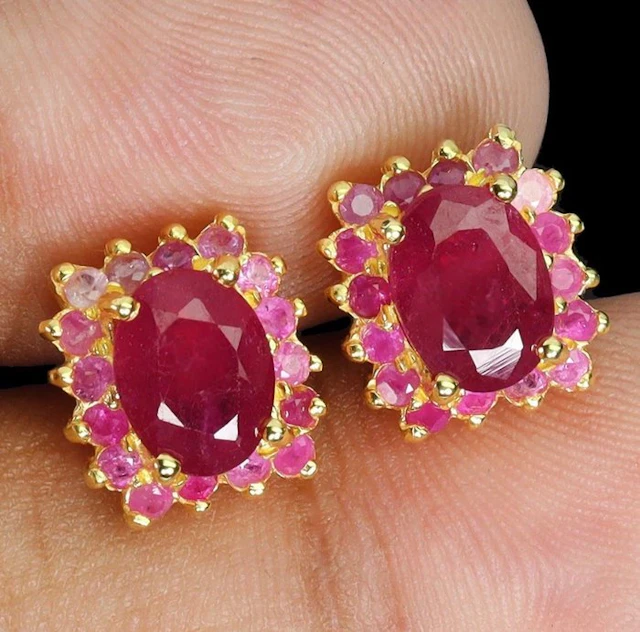 No reserve price - Earrings 14K Yellow Gold Plated 925 Sterling Silver - 0.00ct