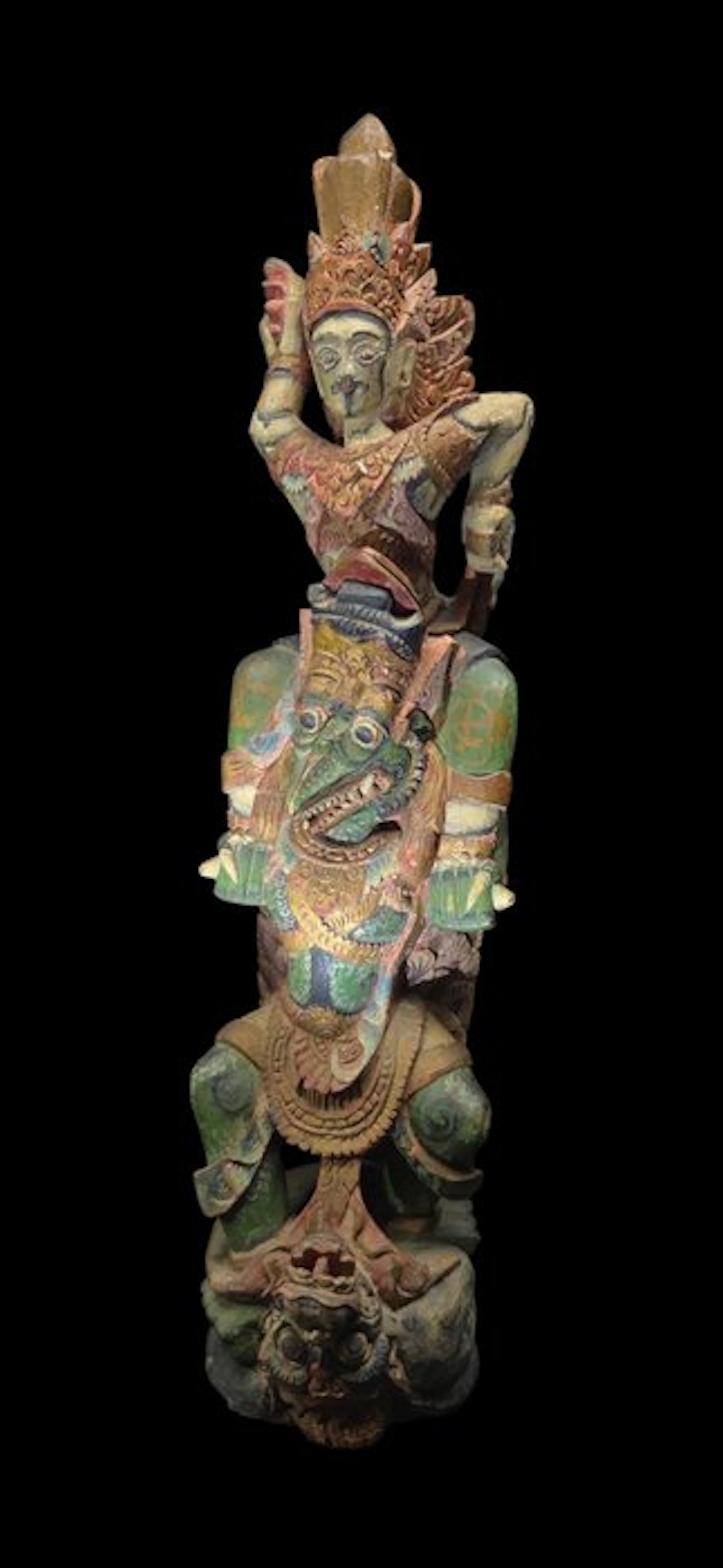 Large Vishnu on Garuda statue - 82 cm - 1960-1970 - Diorama