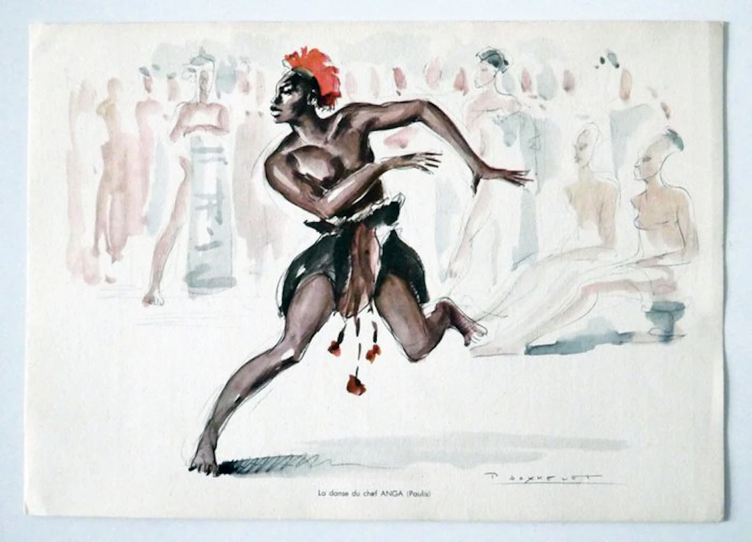 Paul Daxhelet - De dans van de Afrikaanse dorpschef Anga - 1950s