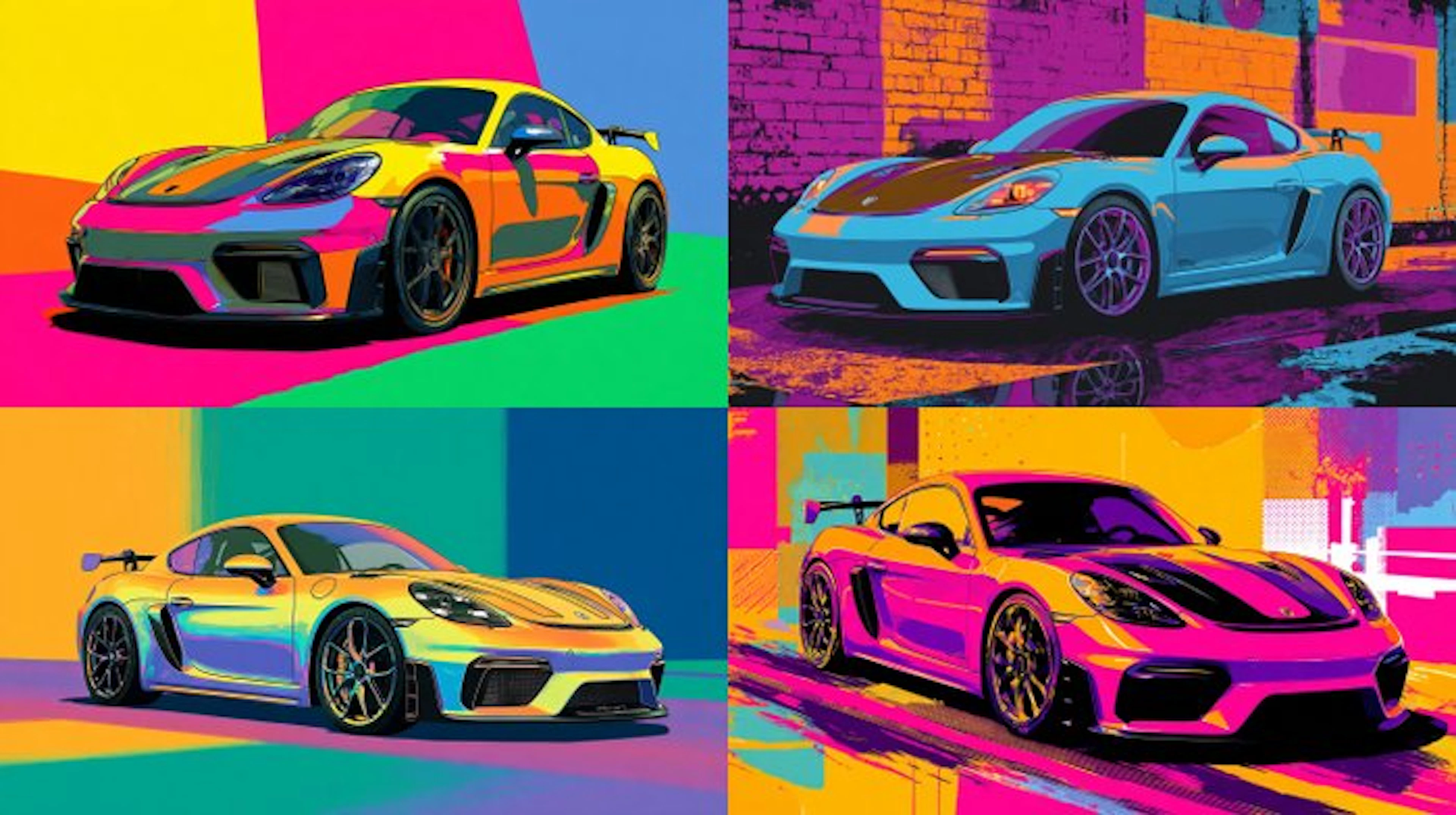 CREATIVE_HUB - set of 4 canvas cm 50 x 90 each - Porsche...