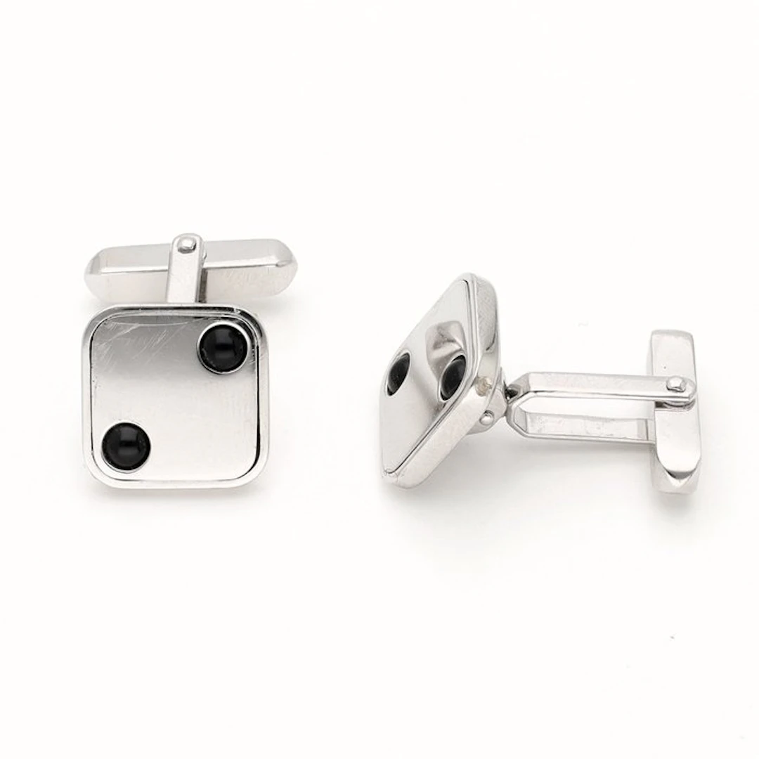 Cufflinks - 18 kt. White gold Onyx