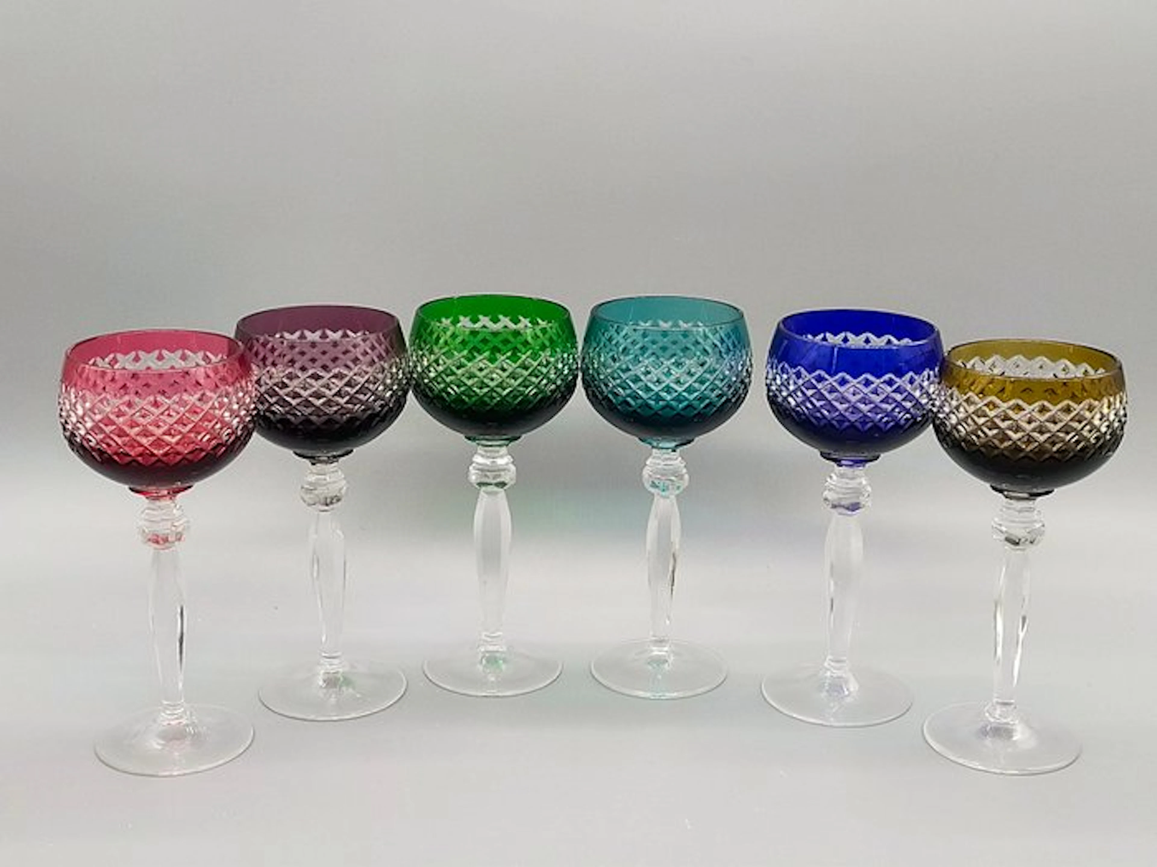 6-teiliges Römer Gläser Set – Farbiges Kristallglas mit Schliff - Jar - Crystal