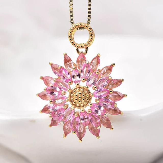 No reserve price - Pendant Silver - Sapphire - Certified