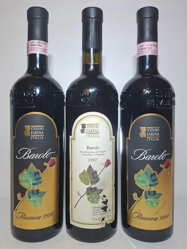 Stefano Farina: Riserva 1998 x2 & Barolo 1997 - Barolo DOCG - 3 Bottles (0.75L)