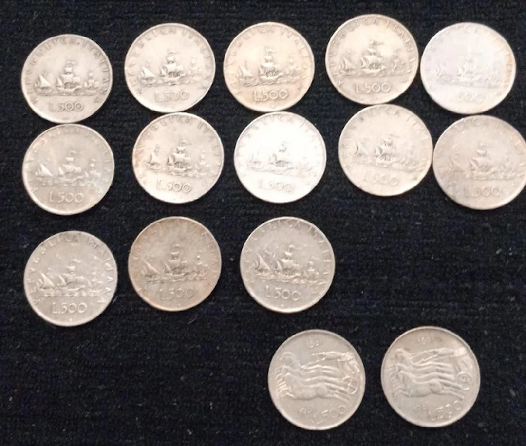 Italy. lotto di 15 monete 500 lire in argento (No reserve price)