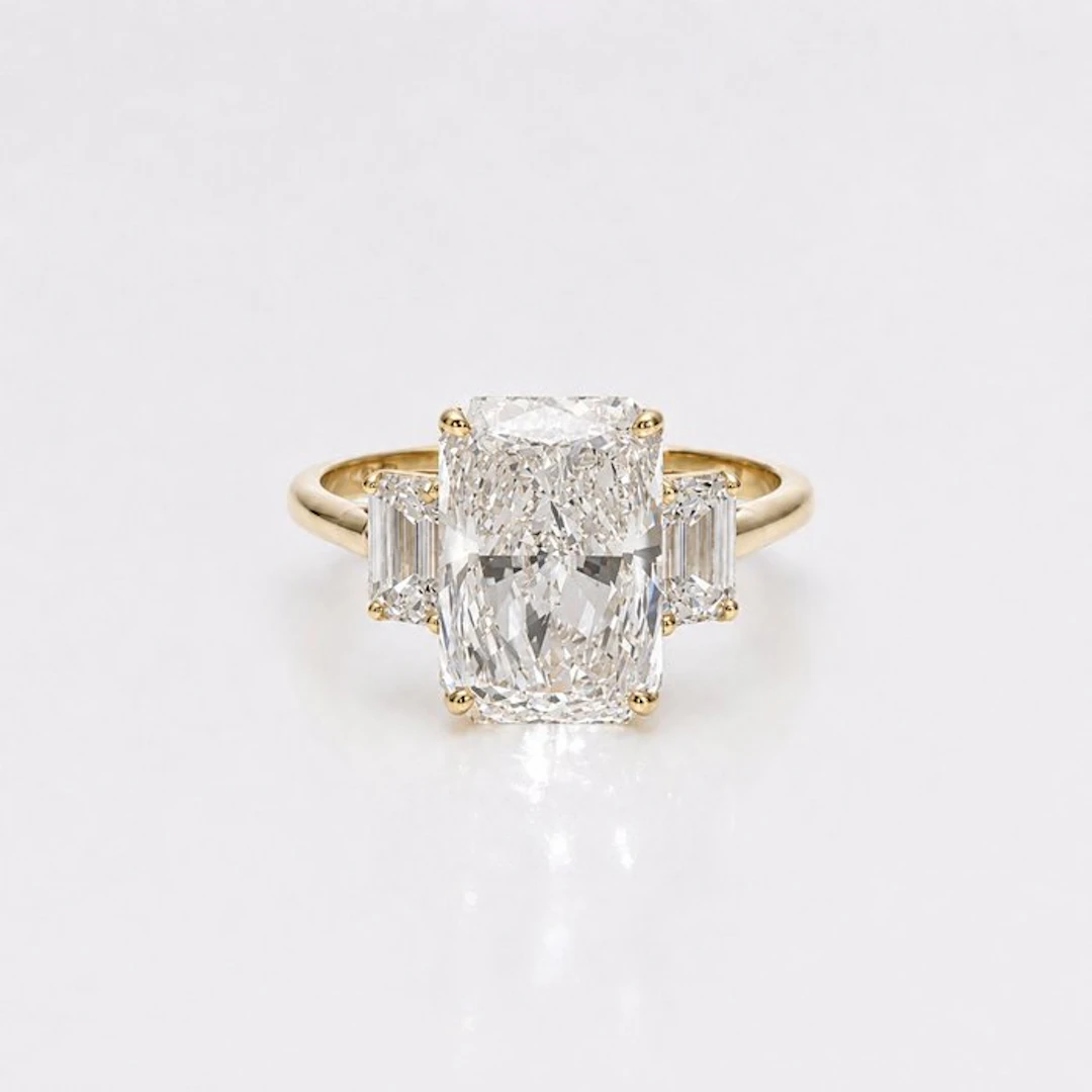 Ring - 14 kt. Yellow gold - 7.13ct. tw. Diamond (Lab-grown) - Diamond