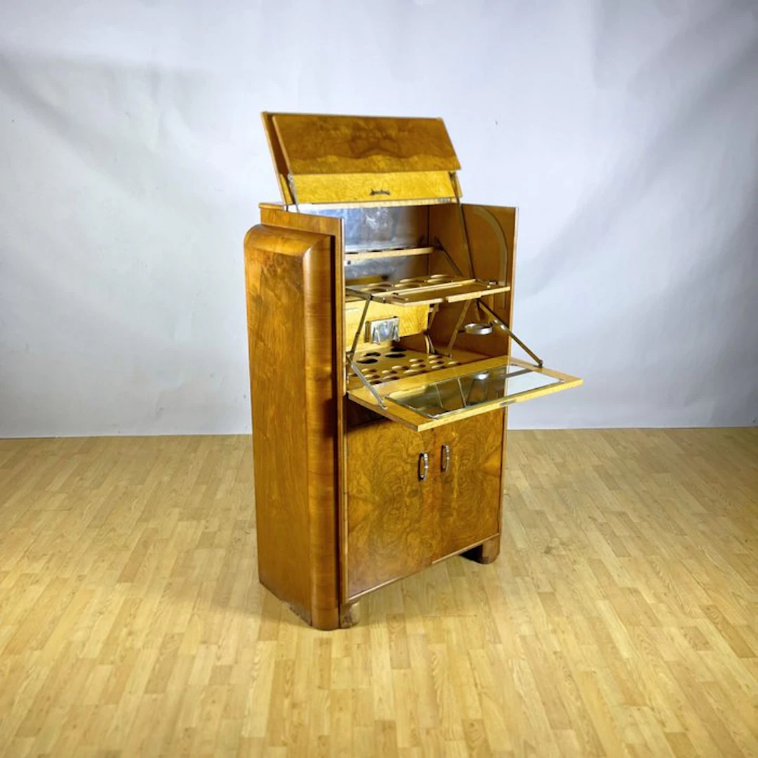 Liquor cabinet - Burr walnut - Frothblowers Bar Cabinet