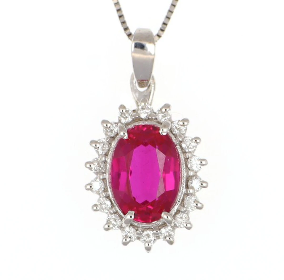 No reserve price - Necklace with pendant - 18 kt. White gold Diamond (Natural)
