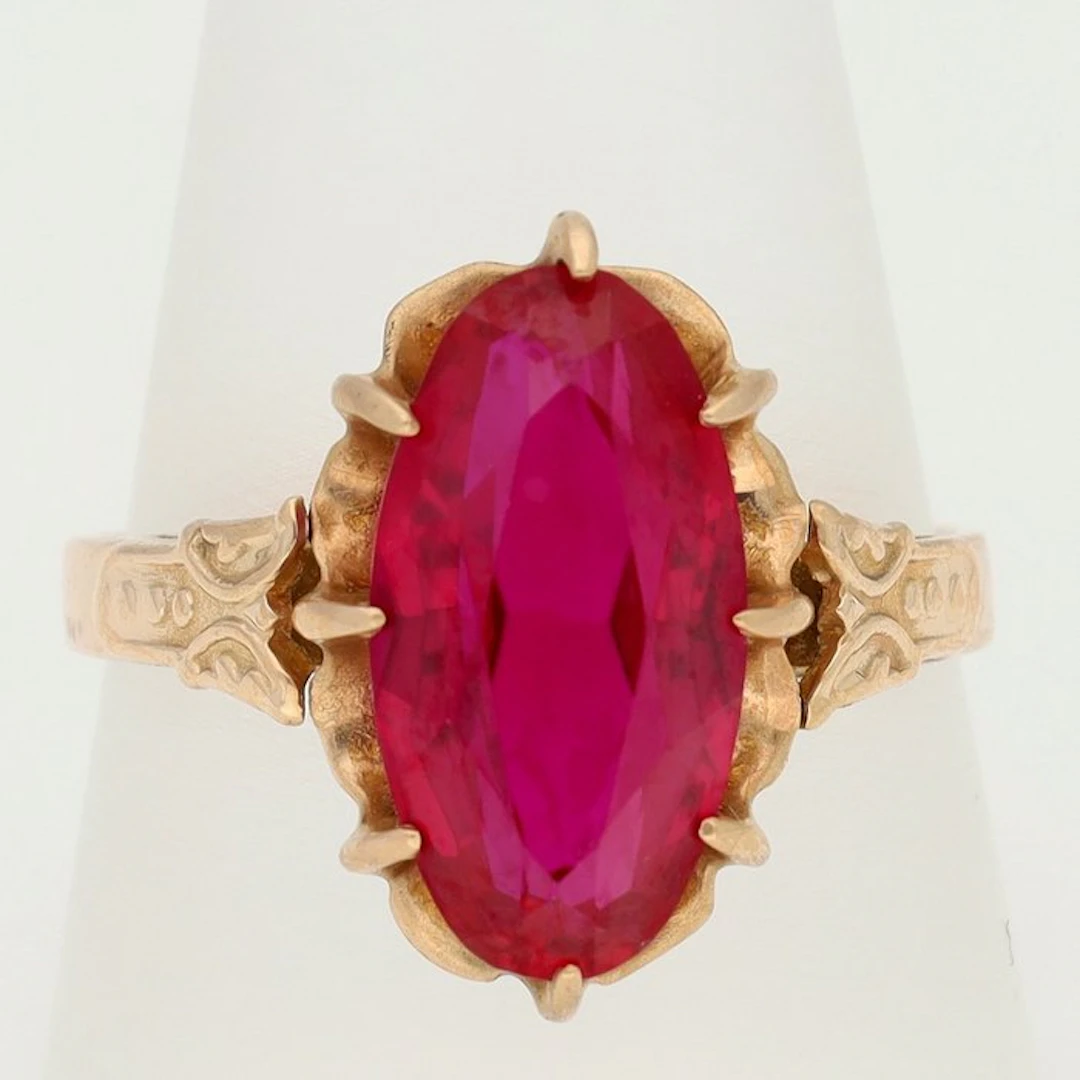 Ring - 14 kt. Rose gold - Ruby