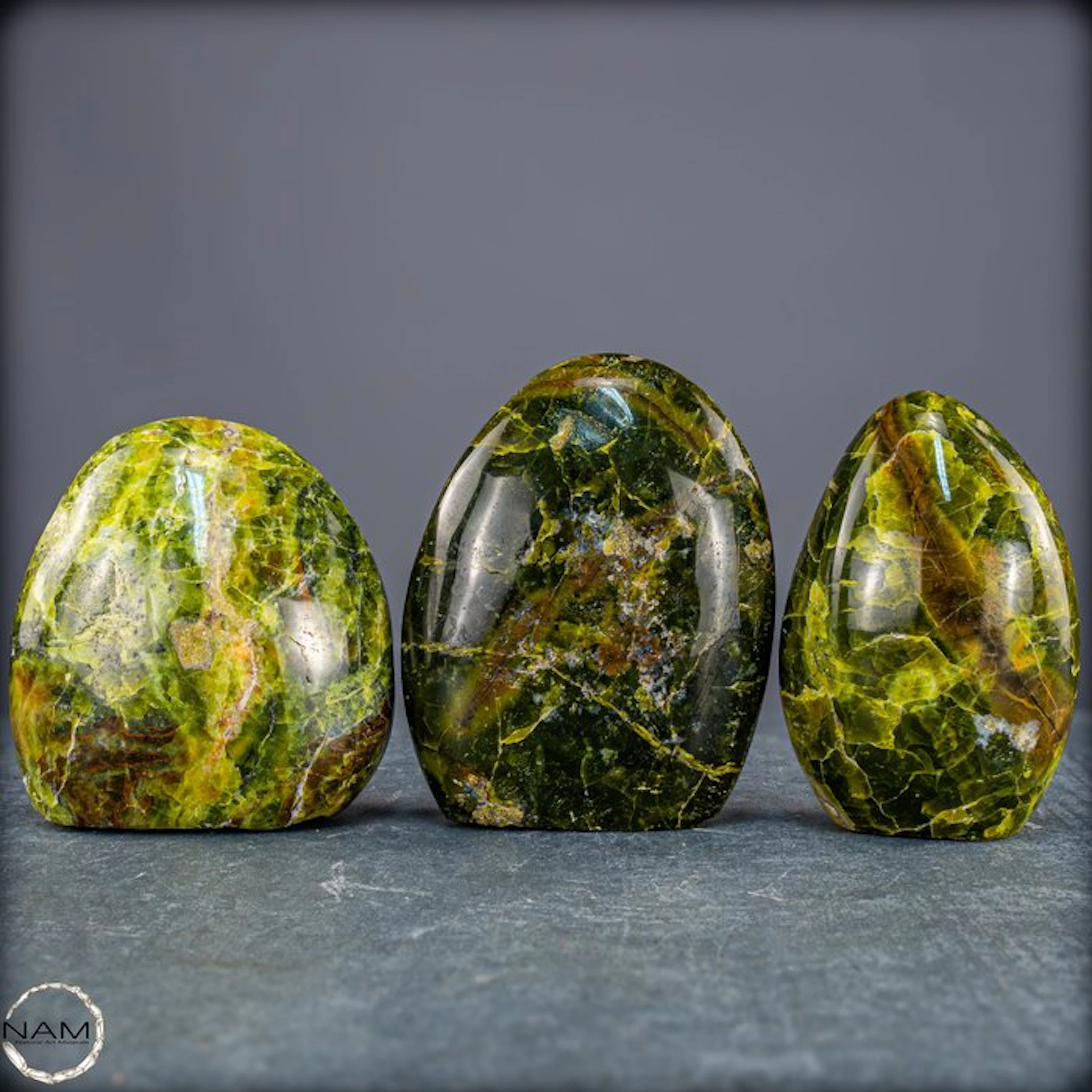 Green opal freeform set – luminous natural artworks in...