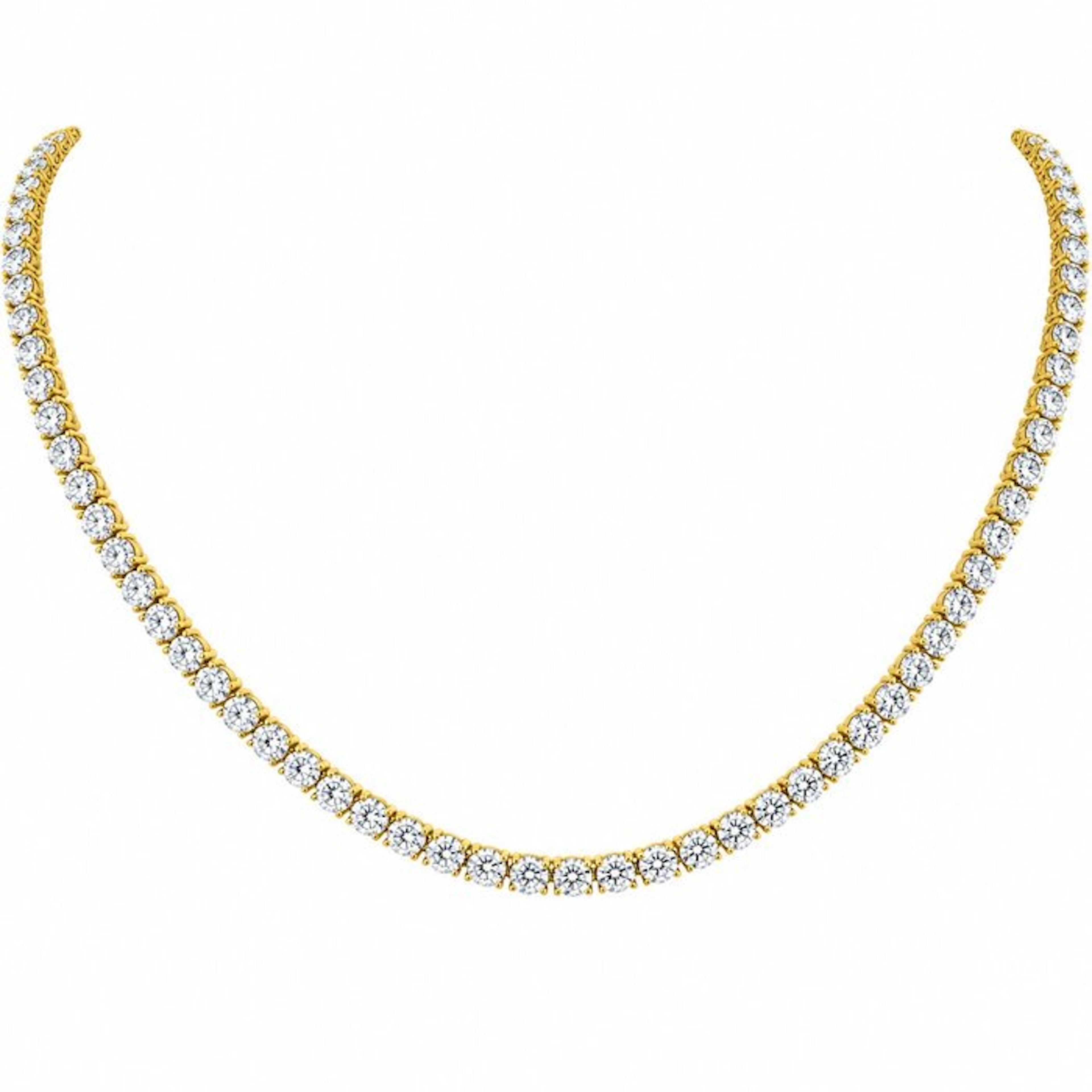 Necklace - 14 kt. Yellow gold - 20.05ct. tw. Diamond (Lab-grown)